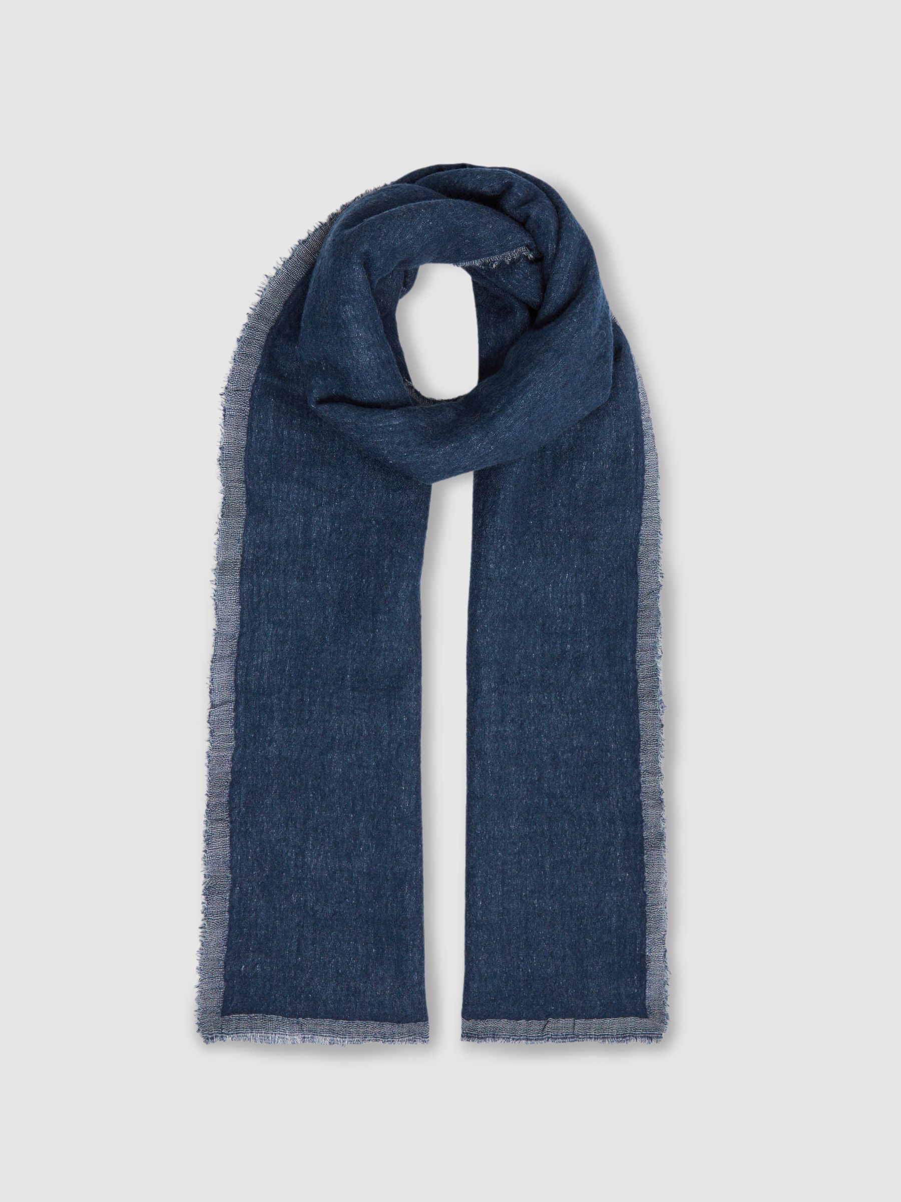 Wool Two-Tone Scarf in Blue - Image 3 of 4