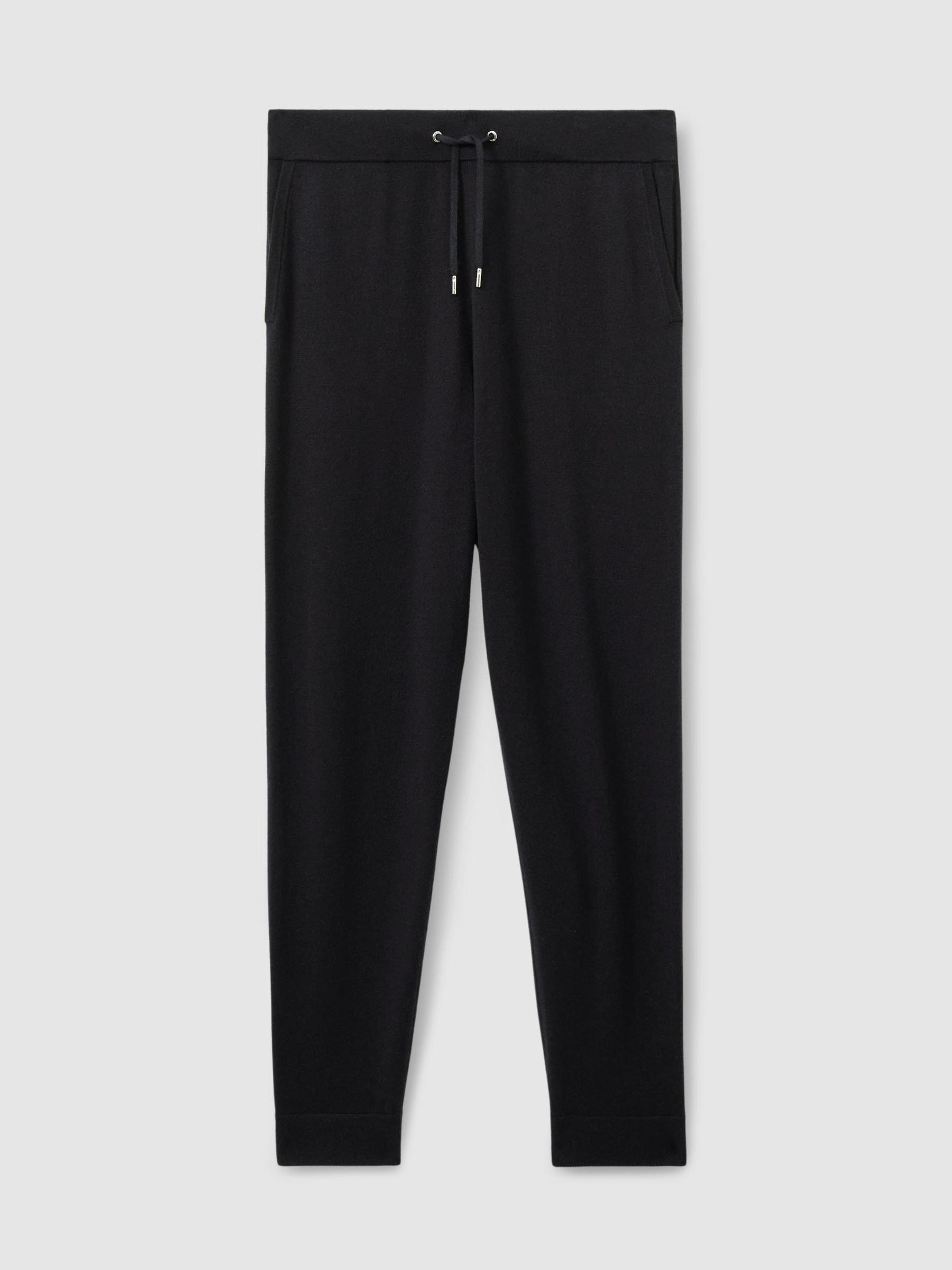Merino Wool Blend Drawstring Joggers in Navy - Image 2 of 5