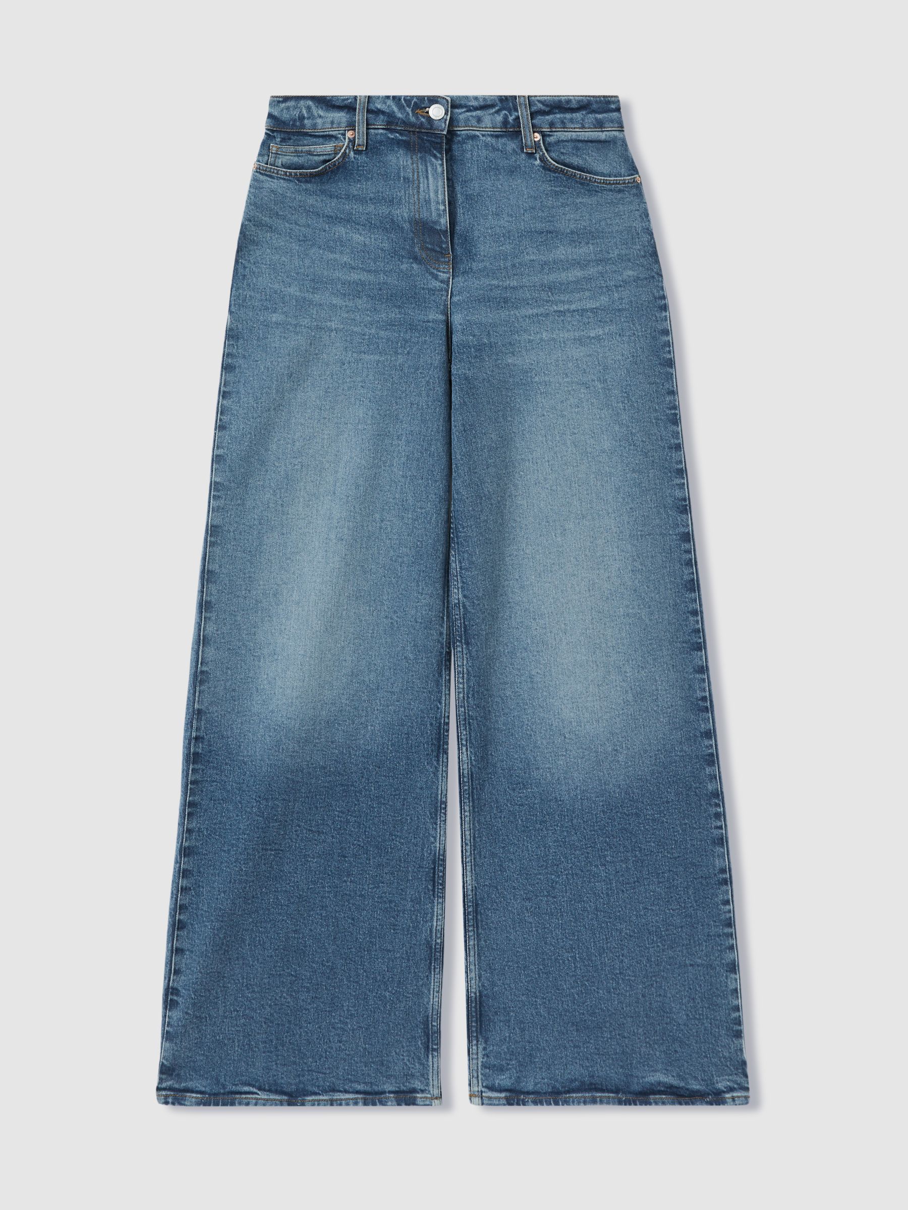 Wide Leg Jeans in Mid Blue - Image 2 of 5