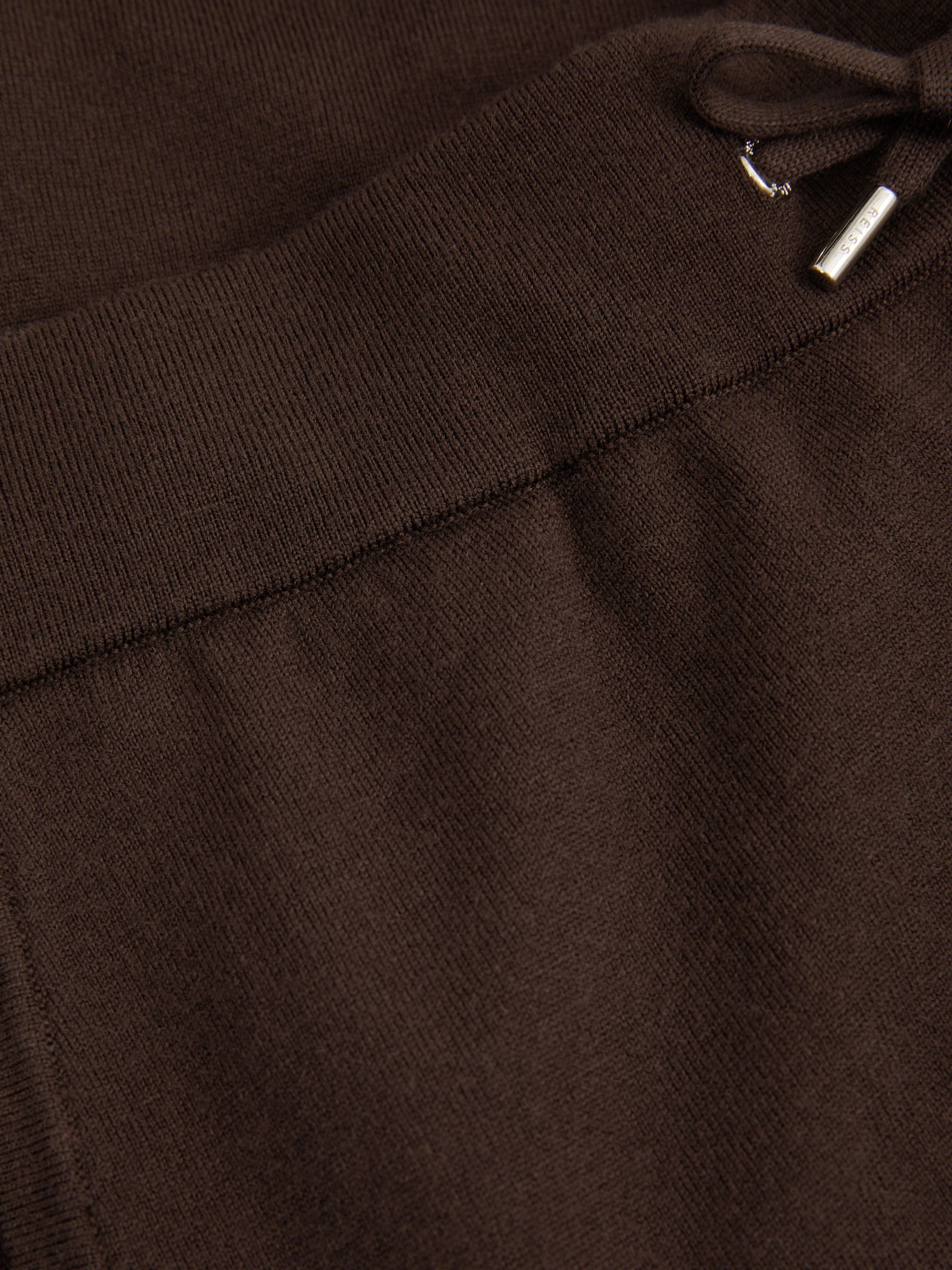 Merino Wool Blend Drawstring Joggers in Coco Brown - Image 6 of 6