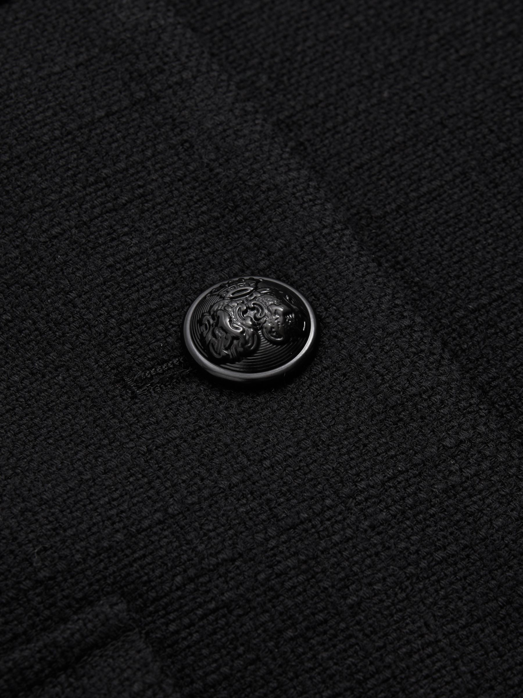 Cropped Wool Single Breasted Jacket in Black - Image 6 of 6