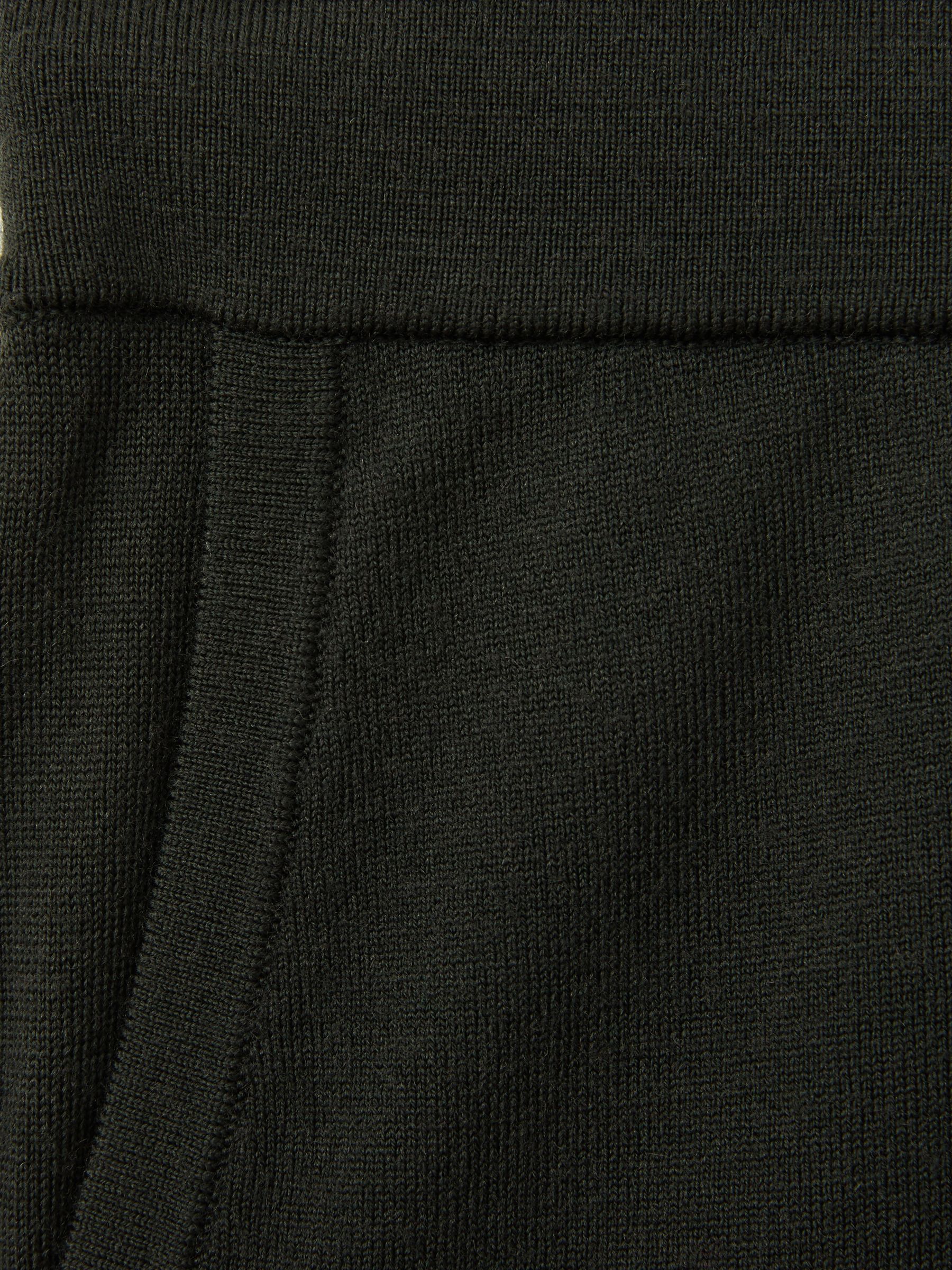 Merino Wool Blend Drawstring Joggers in Dark Military Green - Image 6 of 6