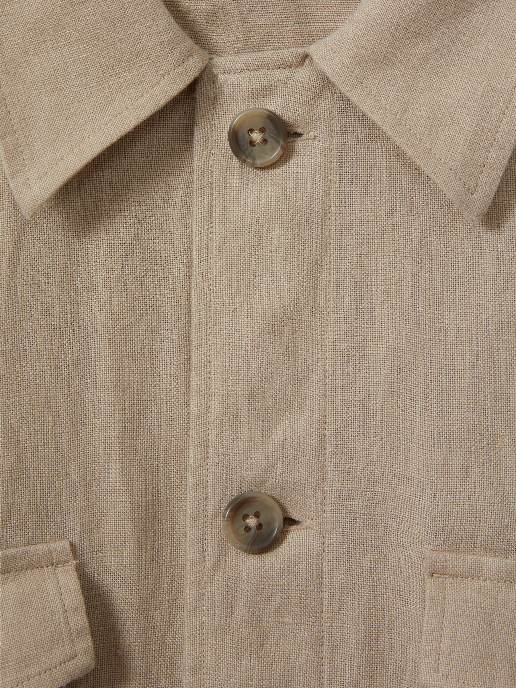 Linen Overshirt in Stone - Image 6 of 6