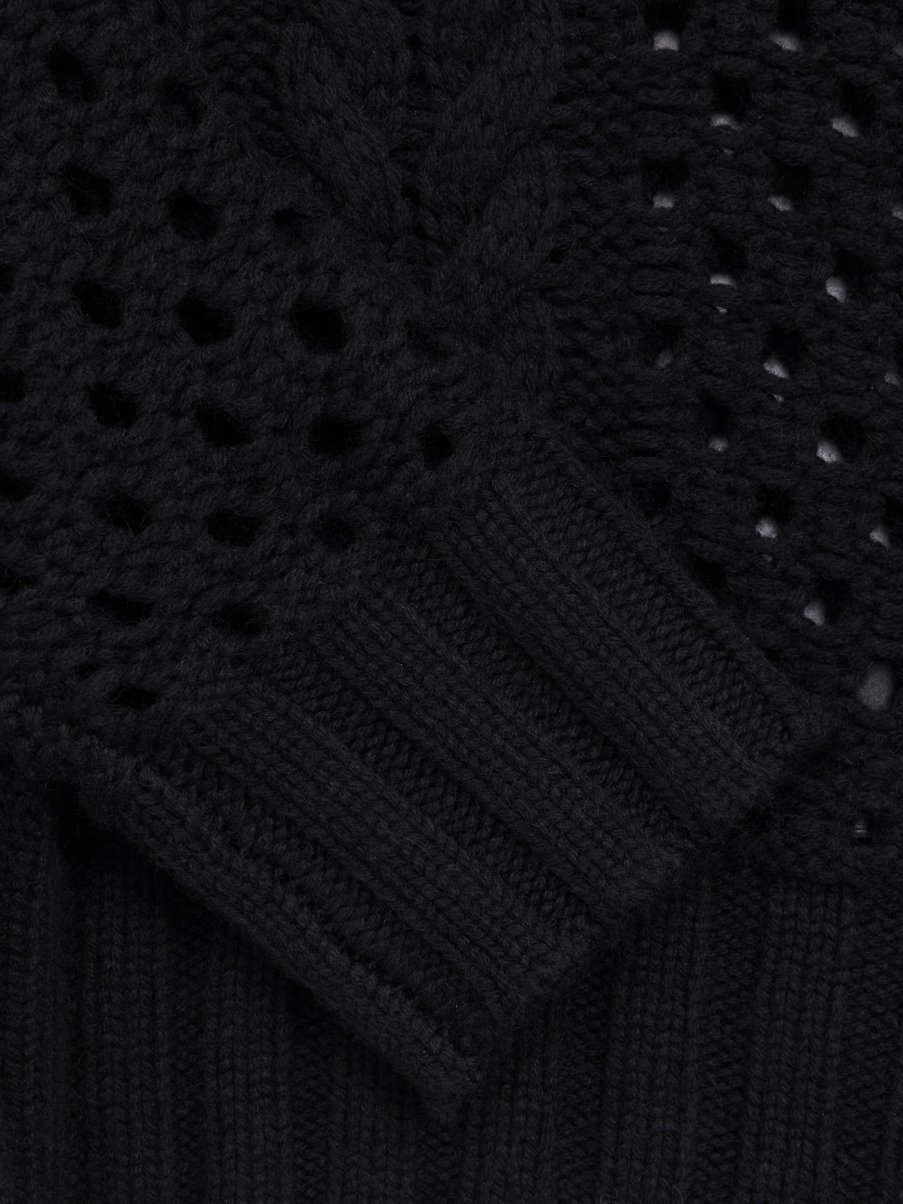 Cable Knit Jumper with Wool and Cashmere in Navy - Image 5 of 5