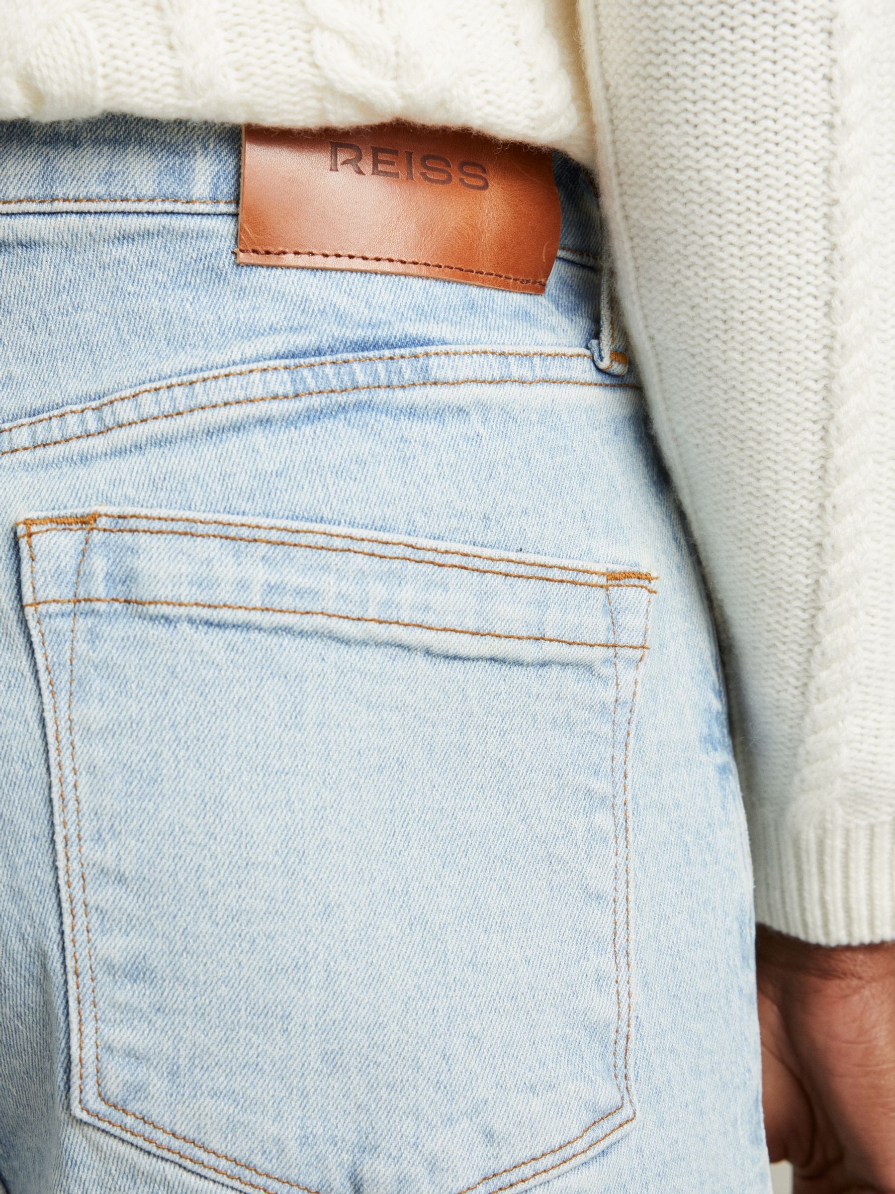 Petite Wide Leg Jeans in Light Blue - Image 5 of 7