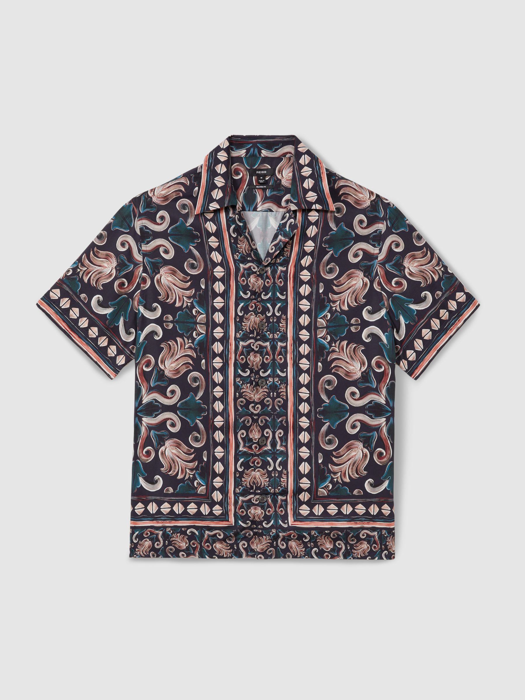 Finn Multi Relaxed Printed Cuban Collar Shirt - Image 2 of 5