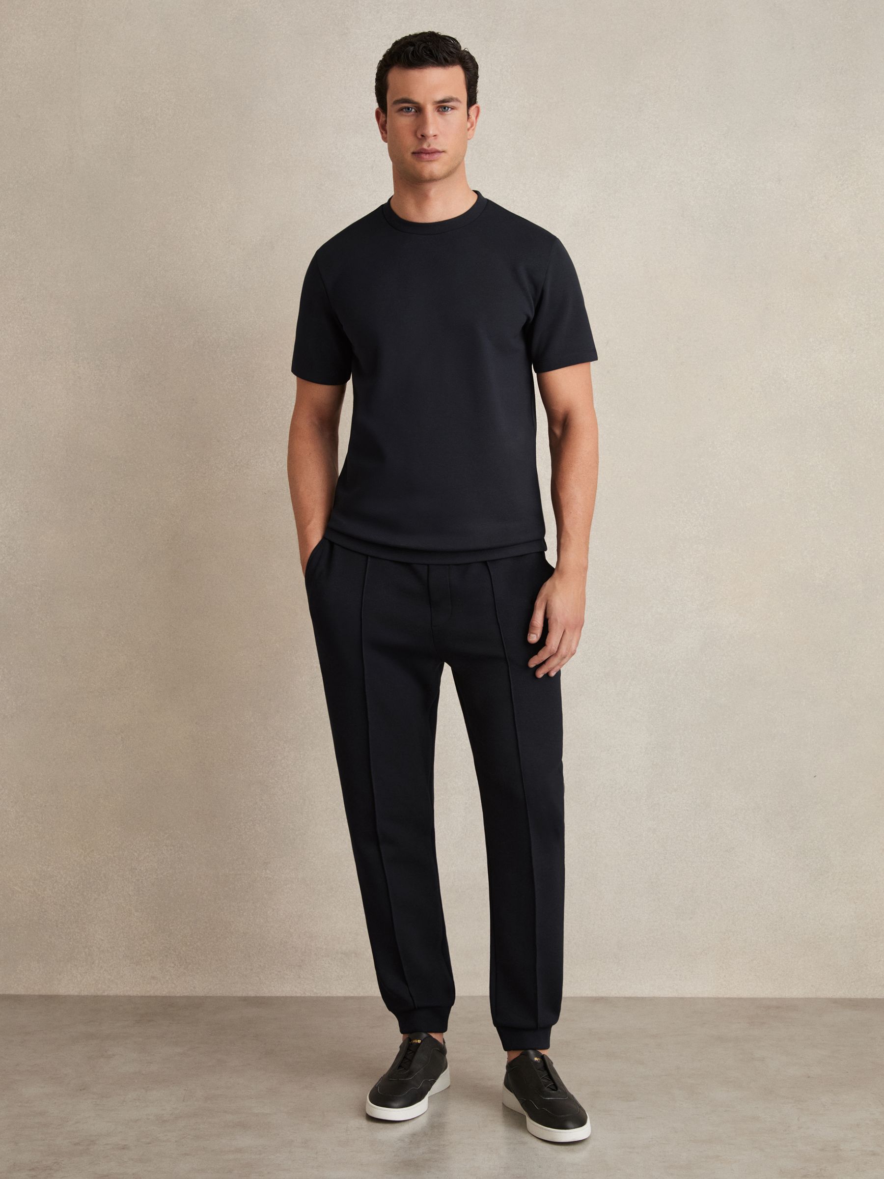 Interlock Jersey Crew Neck T-Shirt in Navy Blue - Image 3 of 7