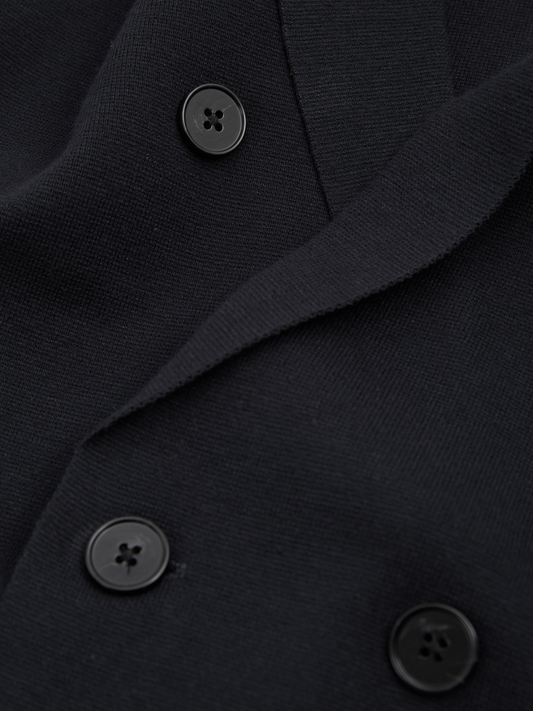 Knitted Double Breasted Blazer in Navy - Image 6 of 6