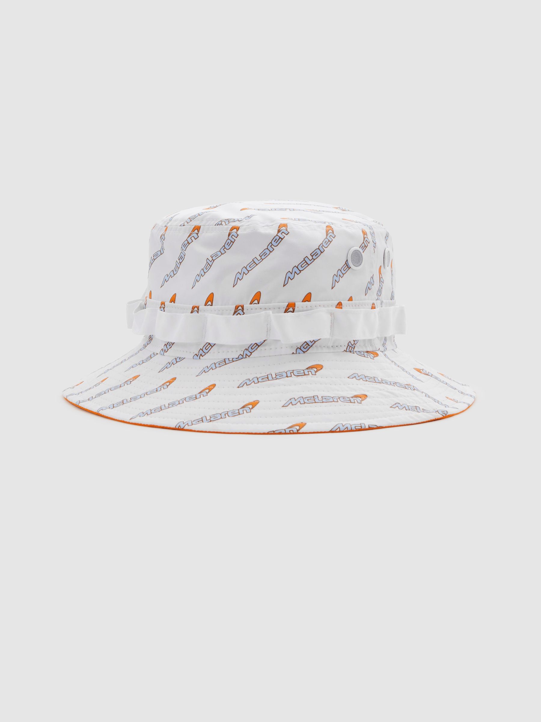 Reiss McLaren F1 Printed Bucket Hat in White | REISS