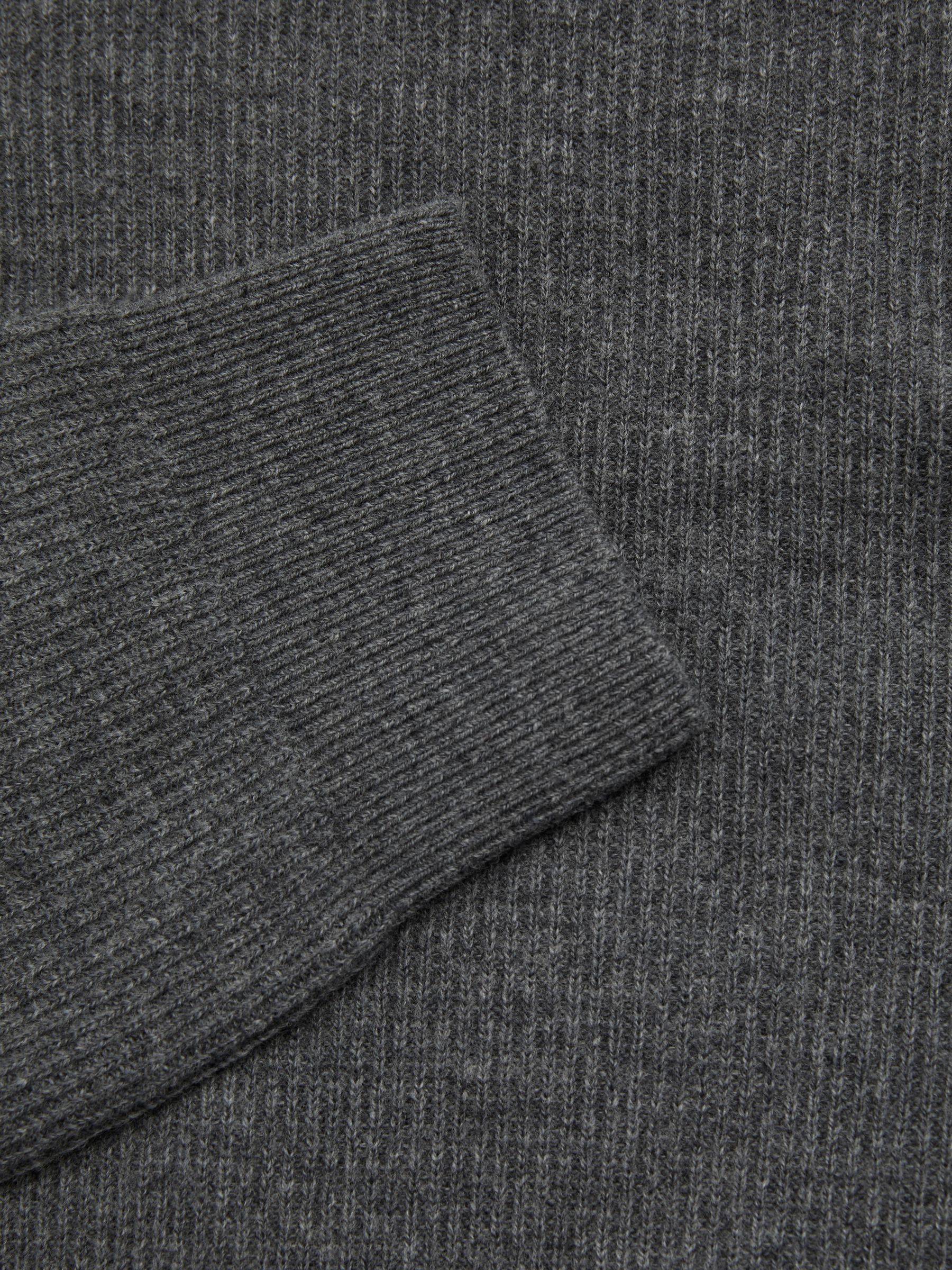Wool Half-Zip Polo Shirt in Grey Melange - Image 6 of 6