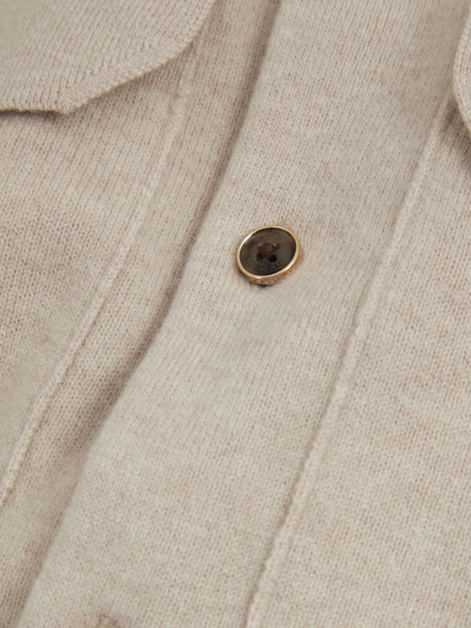 Merino Wool Button-Front Cardigan in Oatmeal - Image 5 of 5