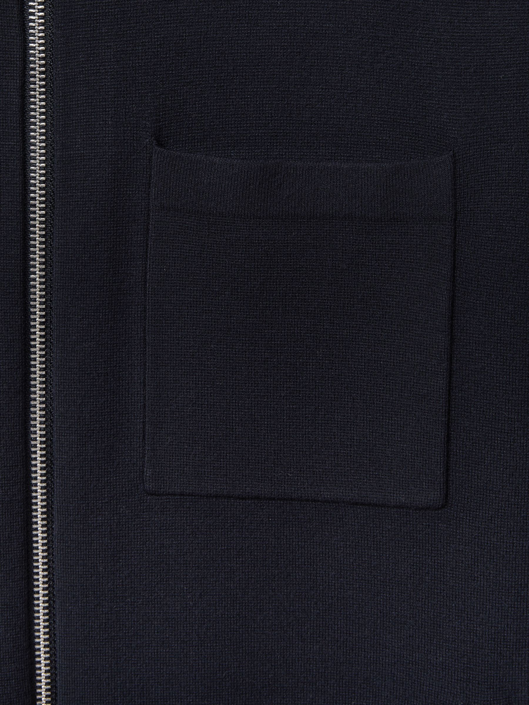 Knitted Zip-Through Jacket in Navy - Image 5 of 5