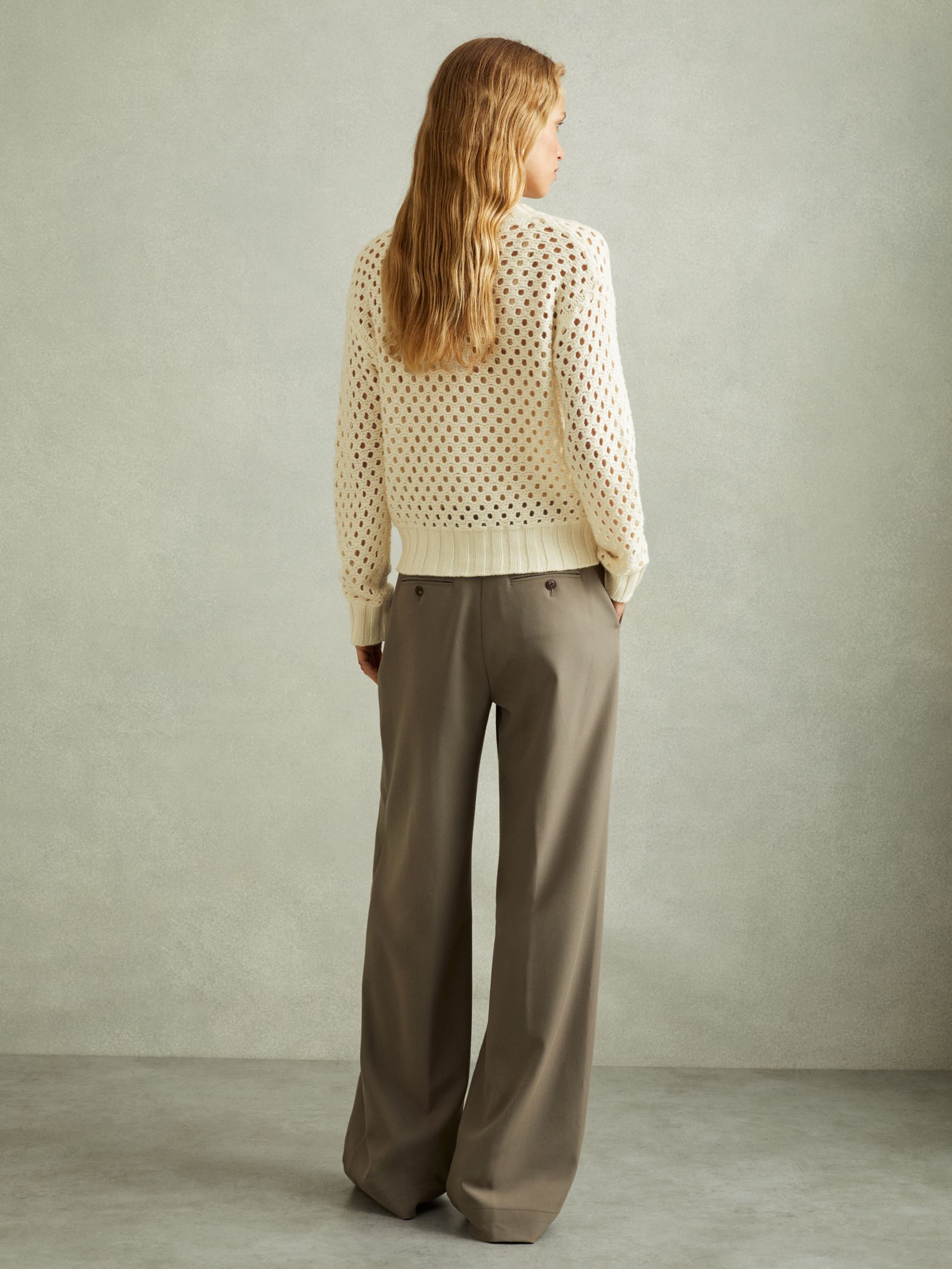 Cable Knit Jumper with Wool and Cashmere in Ivory - Image 5 of 6