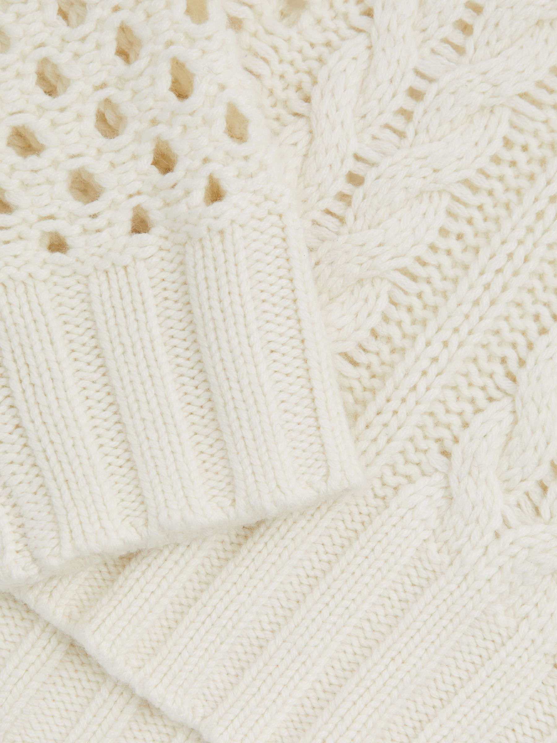 Cable Knit Jumper with Wool and Cashmere in Ivory - Image 6 of 6