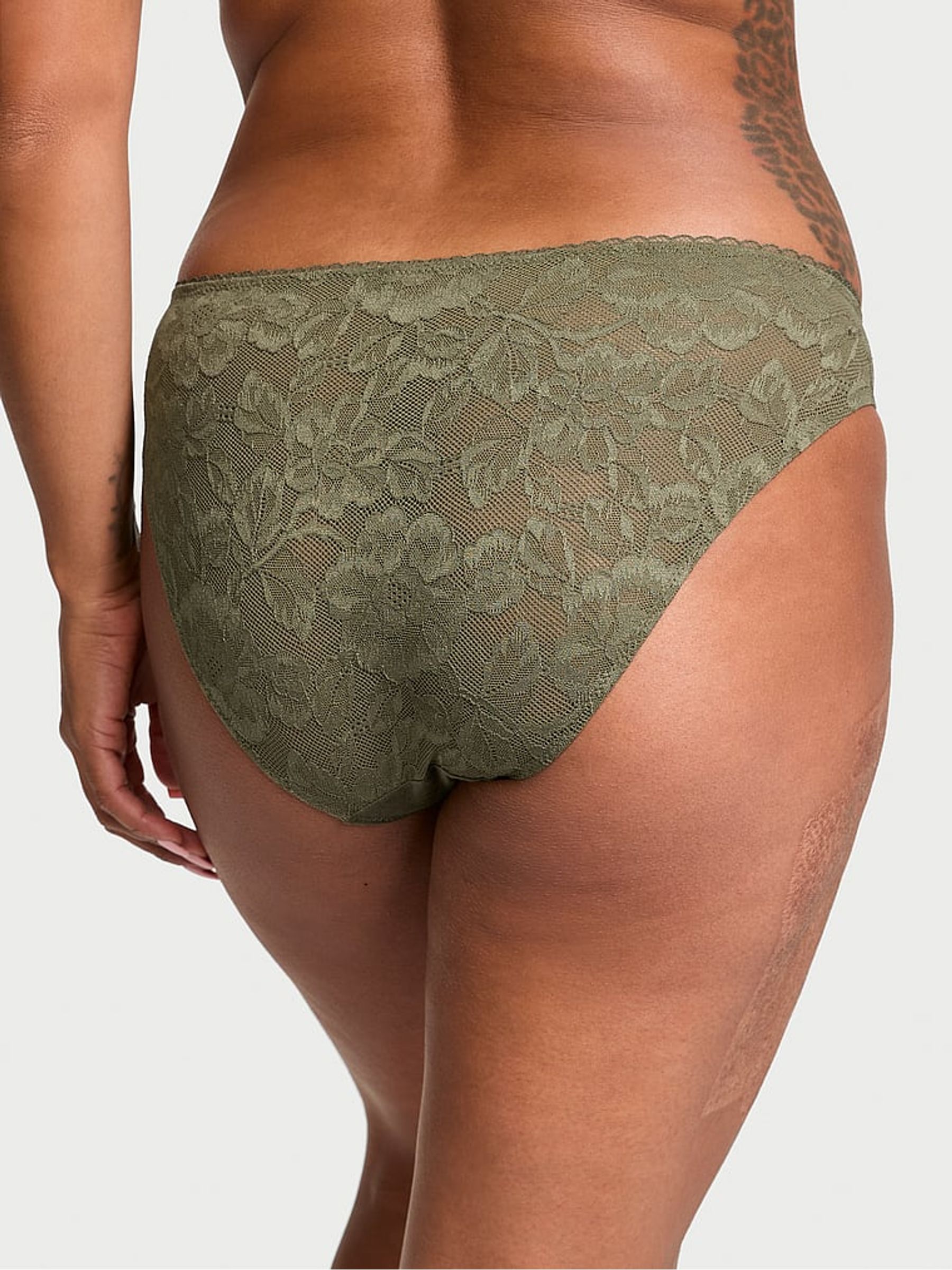 Olive Green Adaptive Lace Bikini Knickers - Image 2 of 4