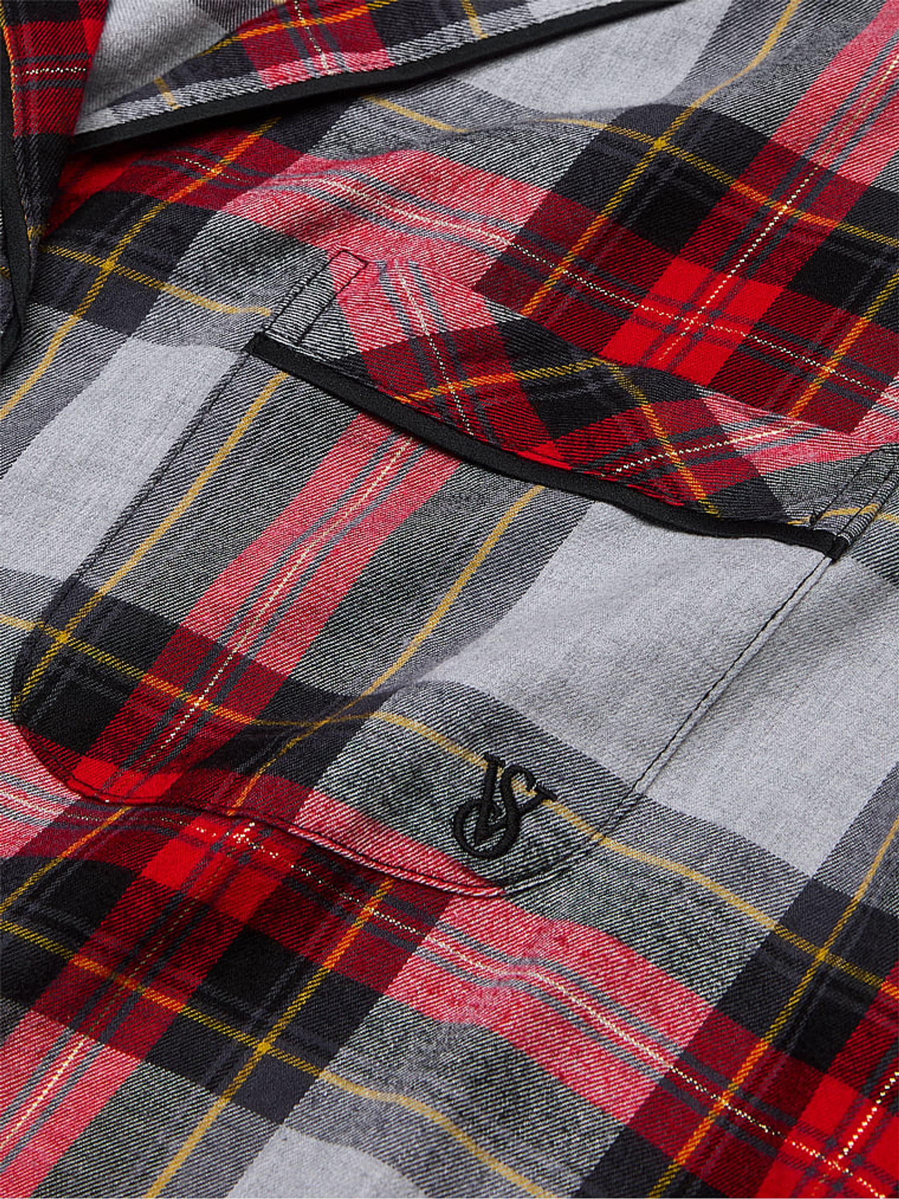 Red Grey Tartan Flannel Long Pyjama Set - Image 4 of 4