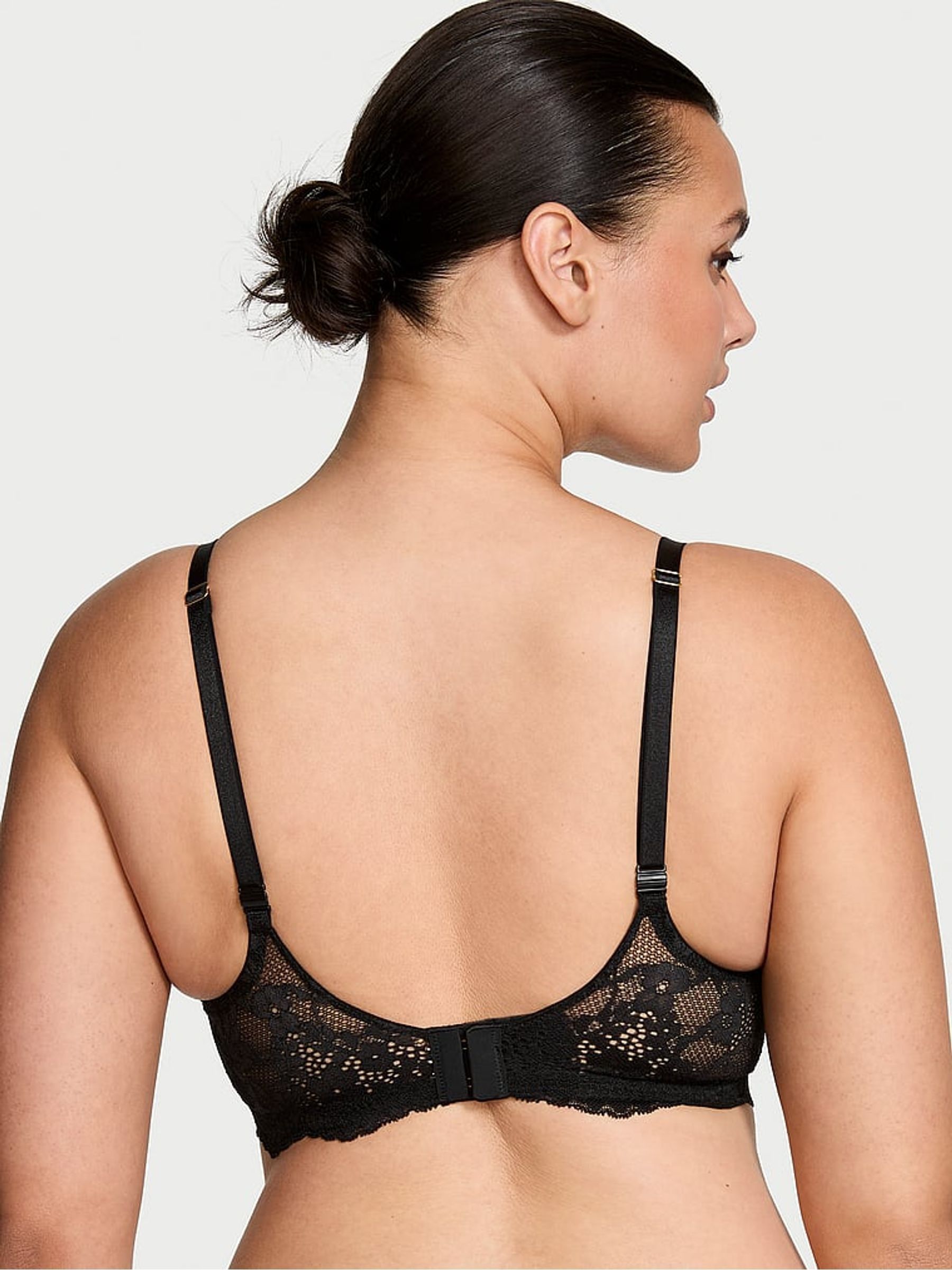 Black Lace Trim Lightly Lined Demi Bra - Image 2 of 6