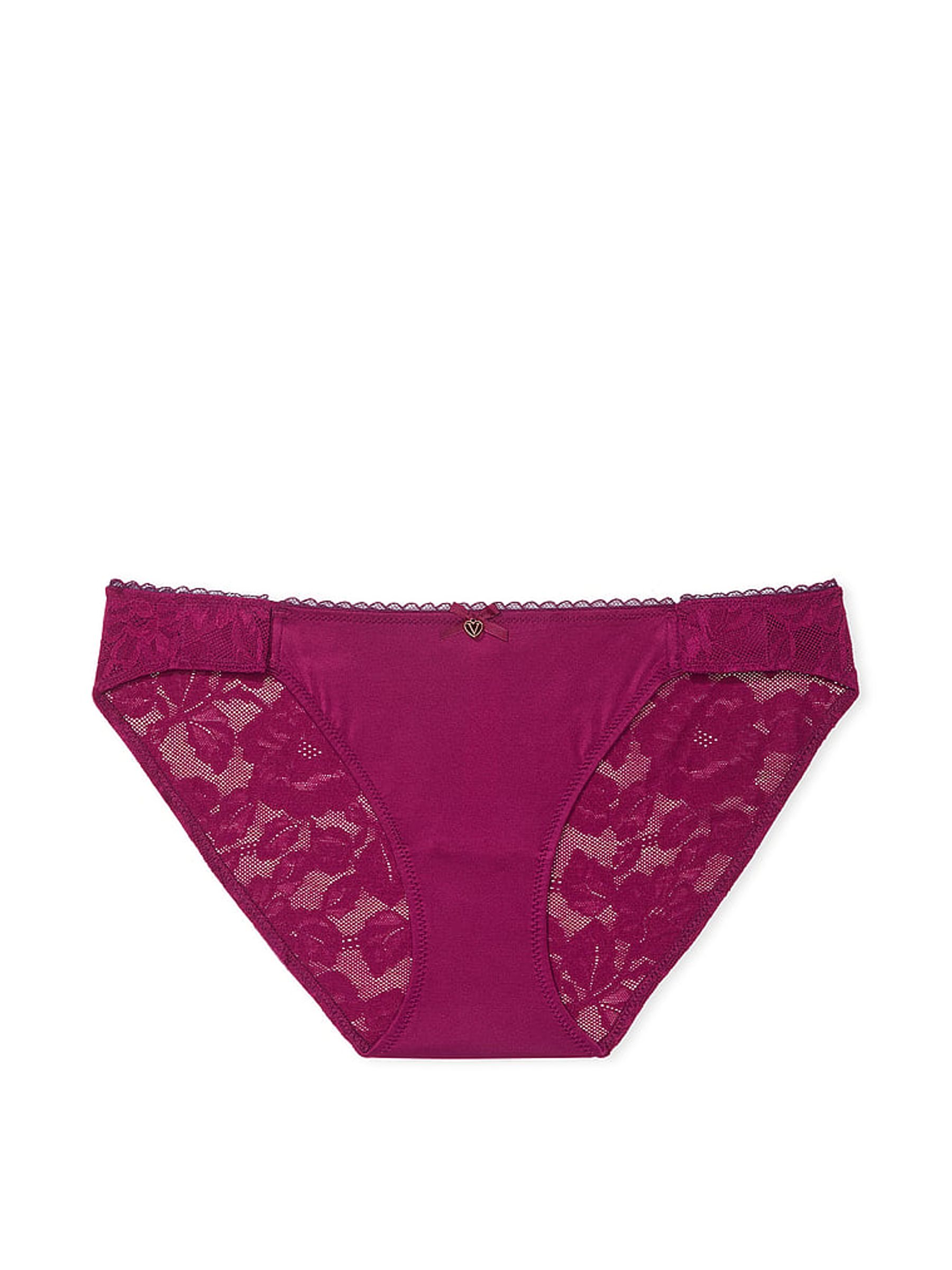 Plum Rouge Purple Adaptive Lace Bikini Knickers - Image 4 of 4
