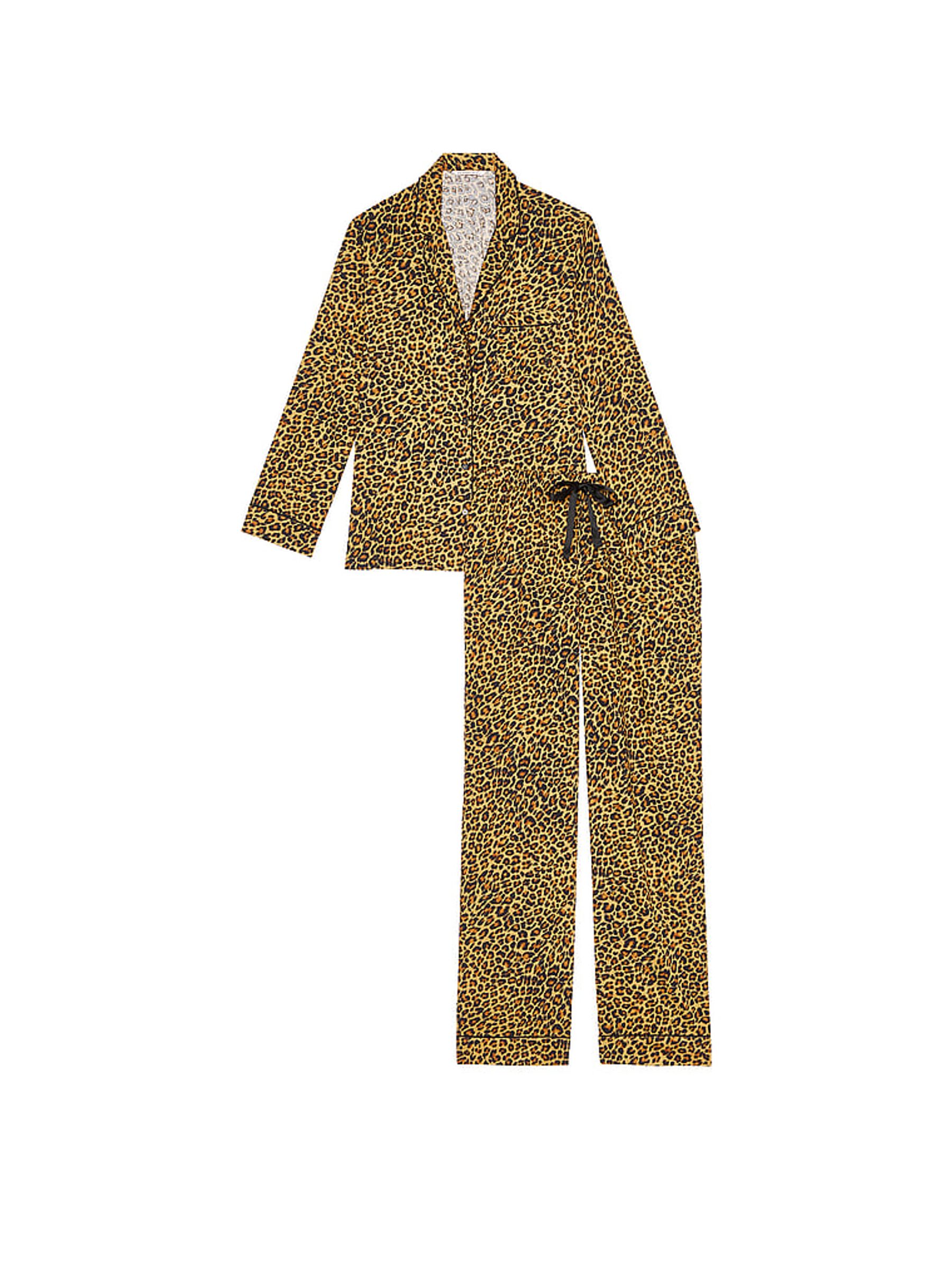 New Glam Leo Flannel Long Pyjama Set - Image 3 of 3
