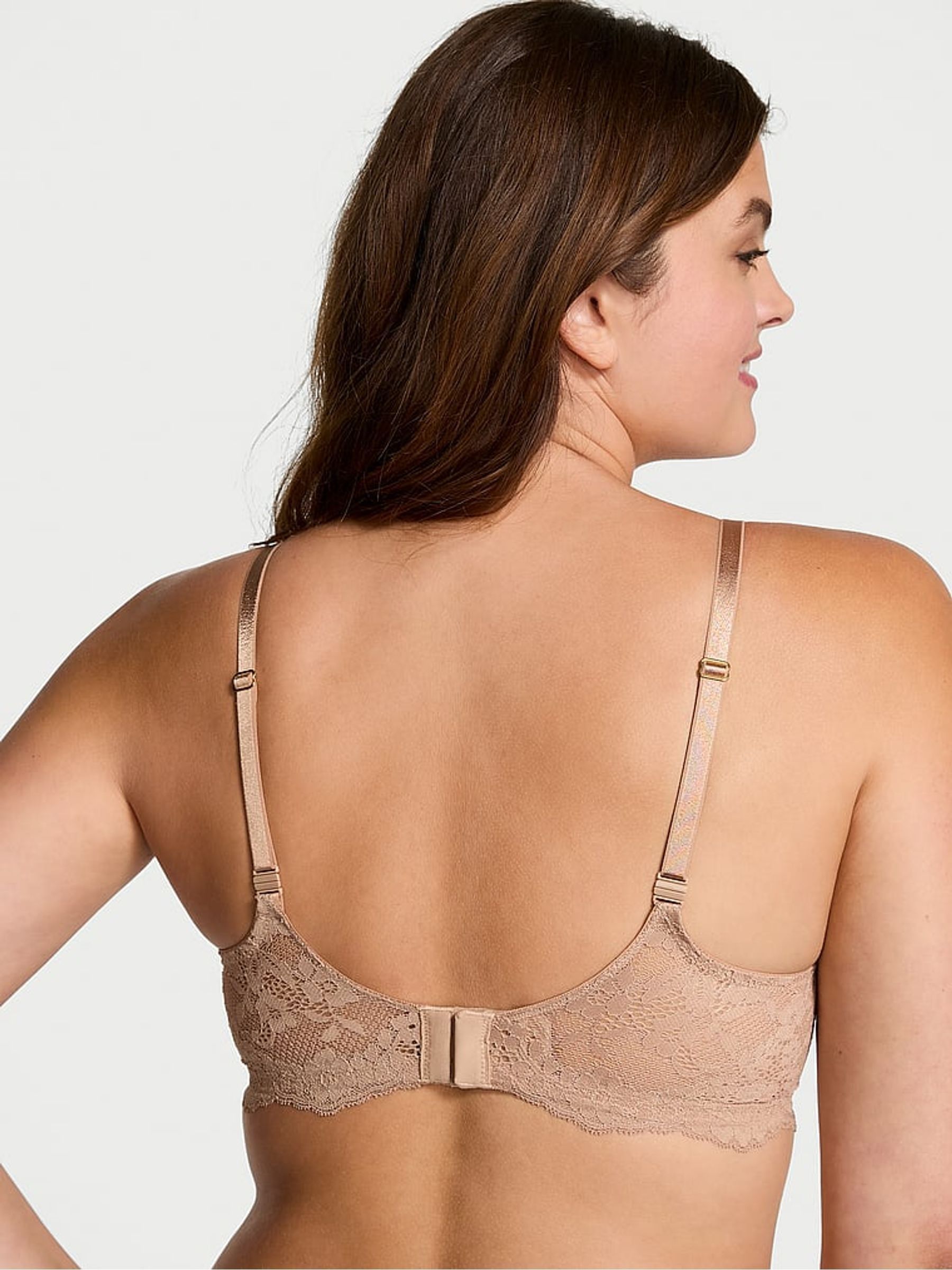 Praline Nude Lace Trim Lightly Lined Demi Bra - Image 2 of 6