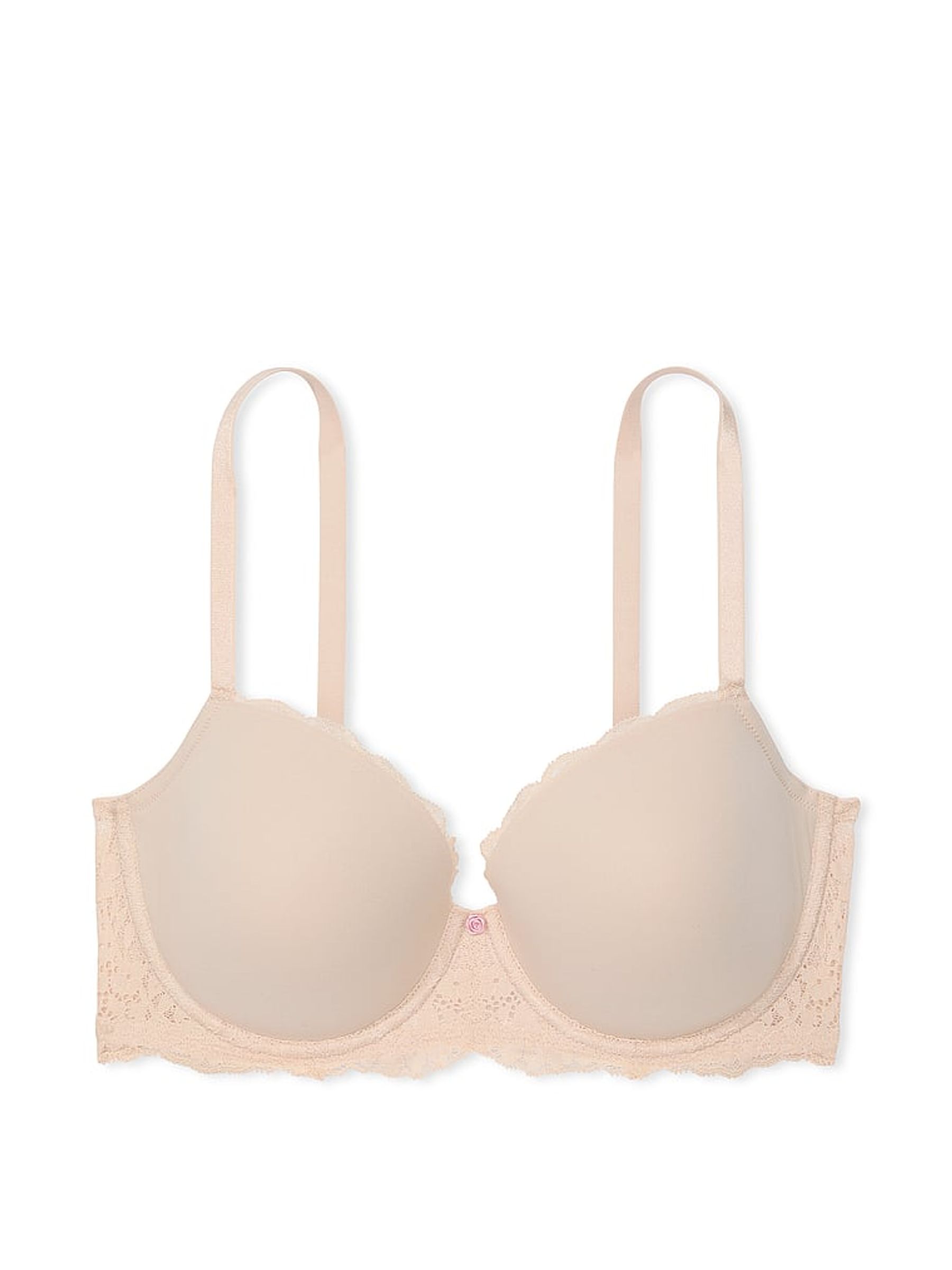 Marzipan Nude Lace Trim Lightly Lined Demi Bra - Image 3 of 5