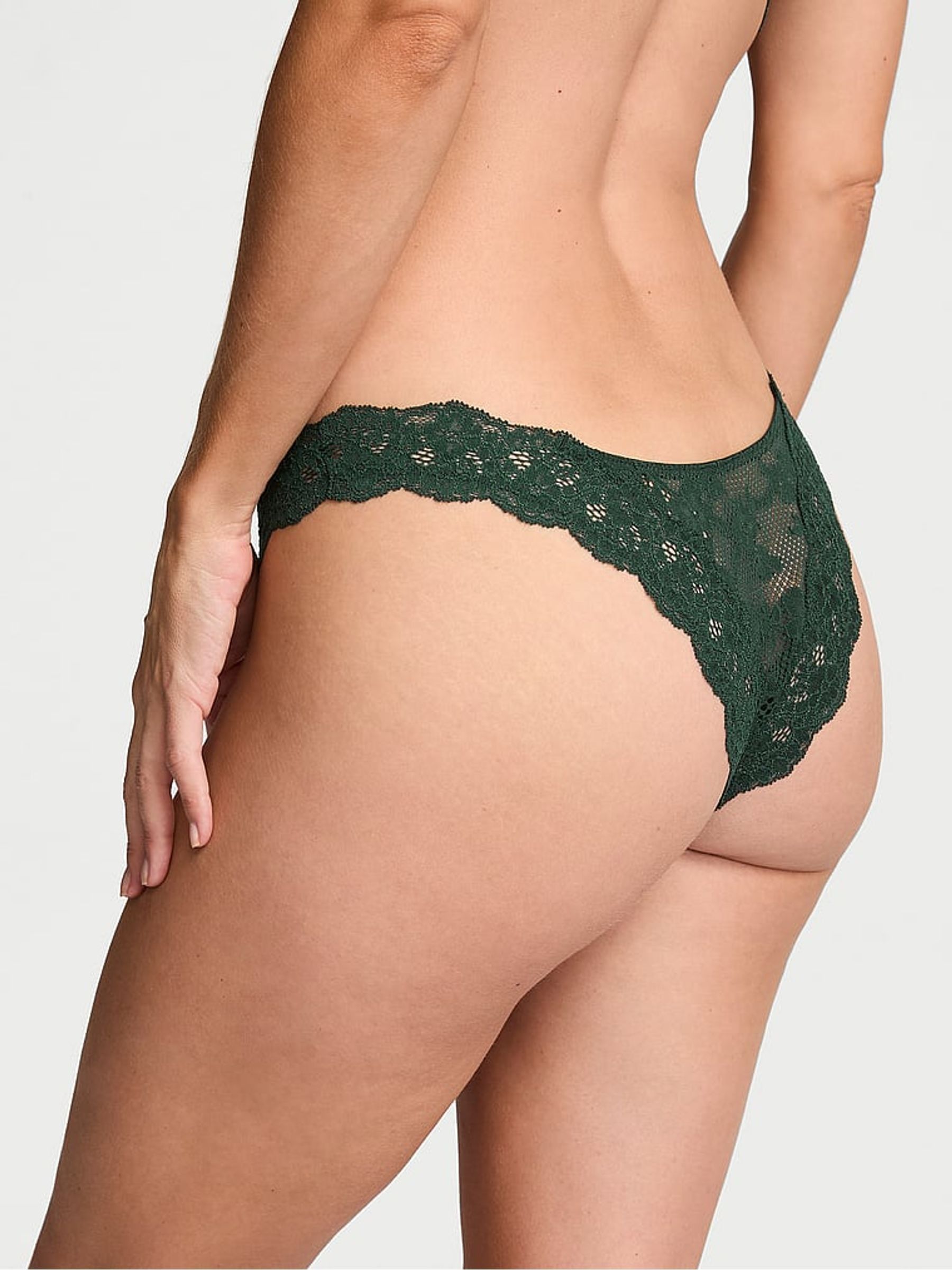 Cilantro Green Brazilian Lace Knickers - Image 2 of 2 Cilantro Green Brazilian Lace Knickers - Image 2 of 2