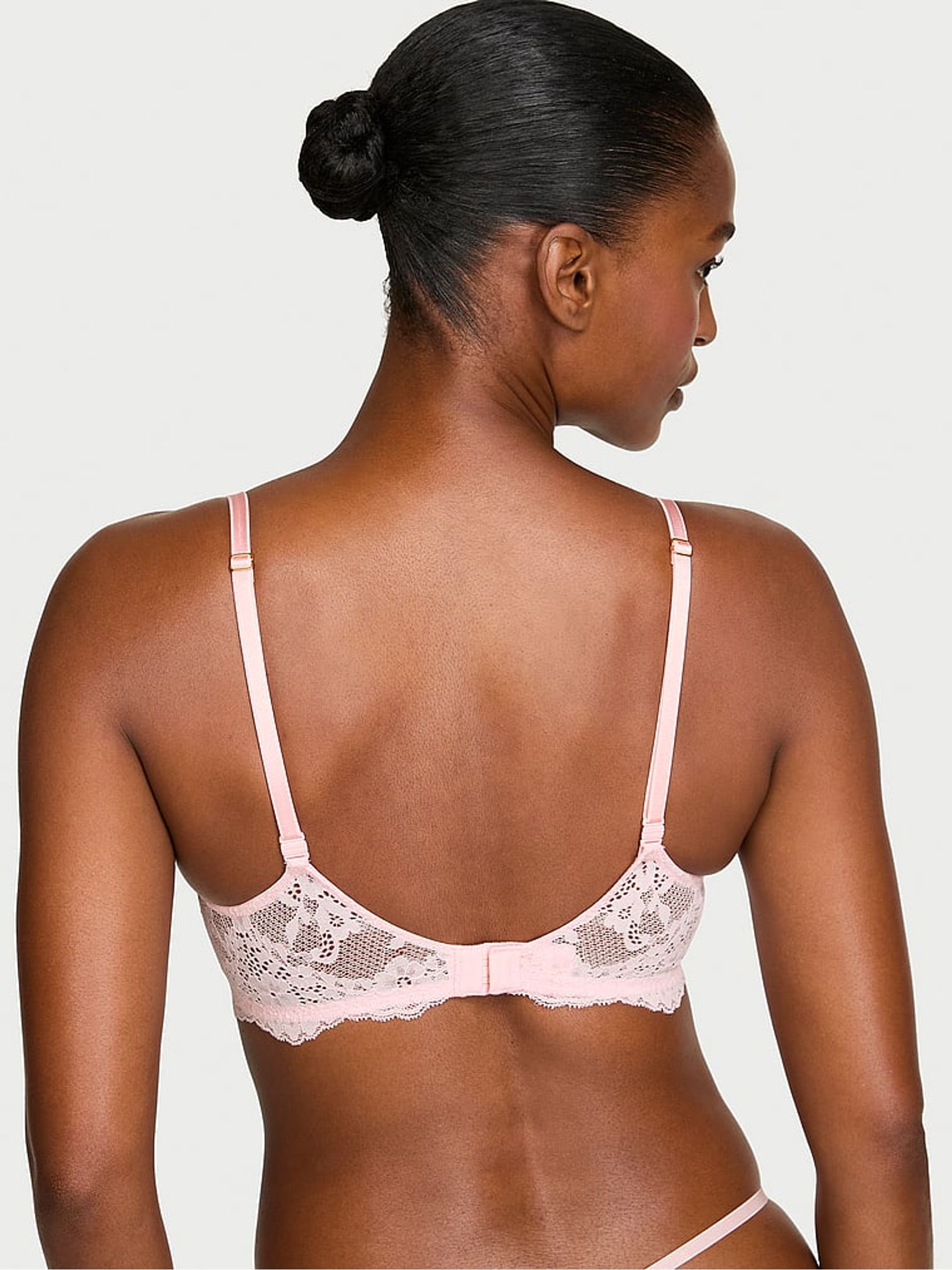 Angel Pink Unlined Balcony Lace Bra - Image 2 of 2 Angel Pink Unlined Balcony Lace Bra - Image 2 of 2