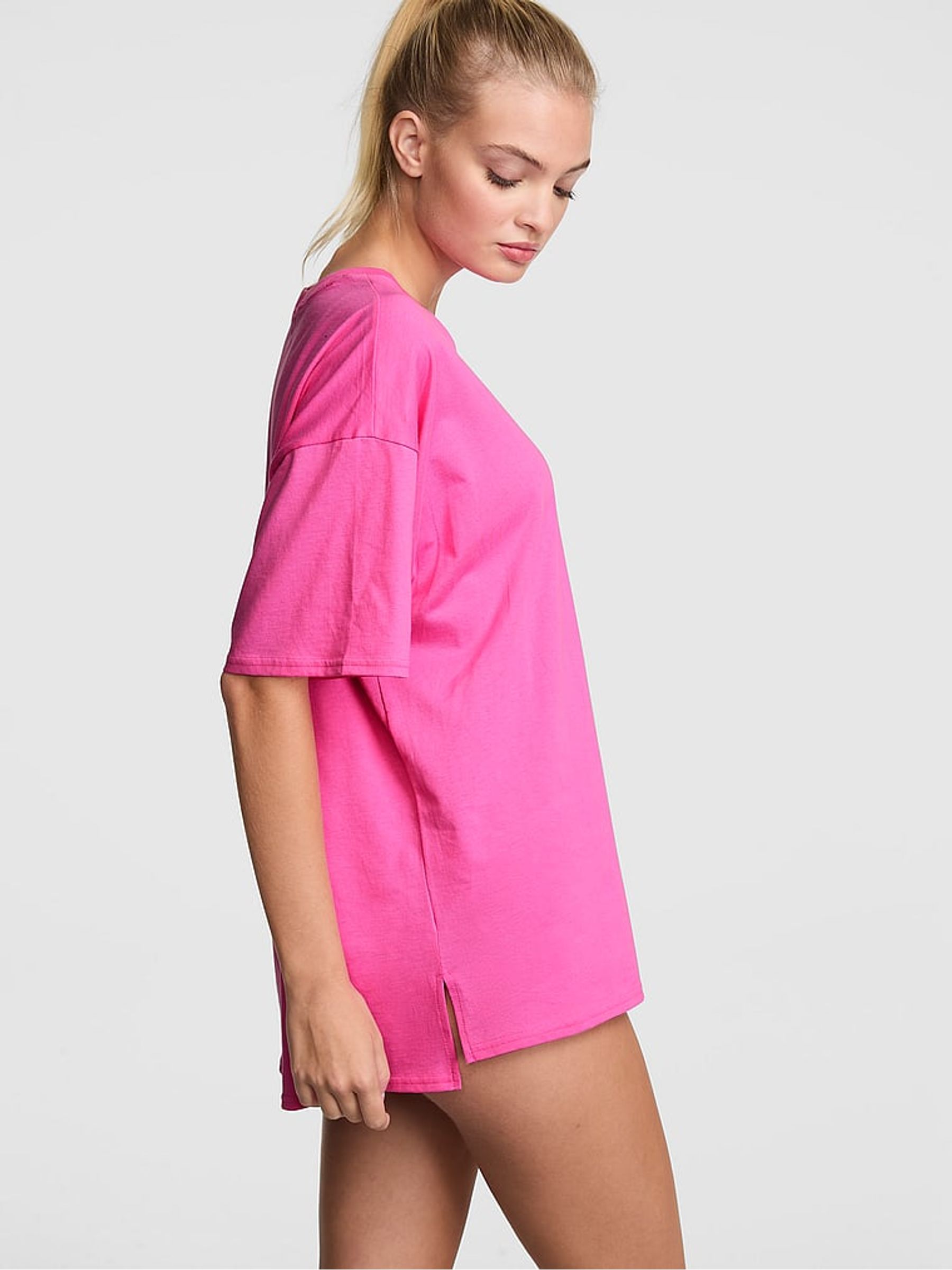 Pink/Red Tartan Cotton T-Shirt/Knicker Pyjama Set - Image 2 of 2