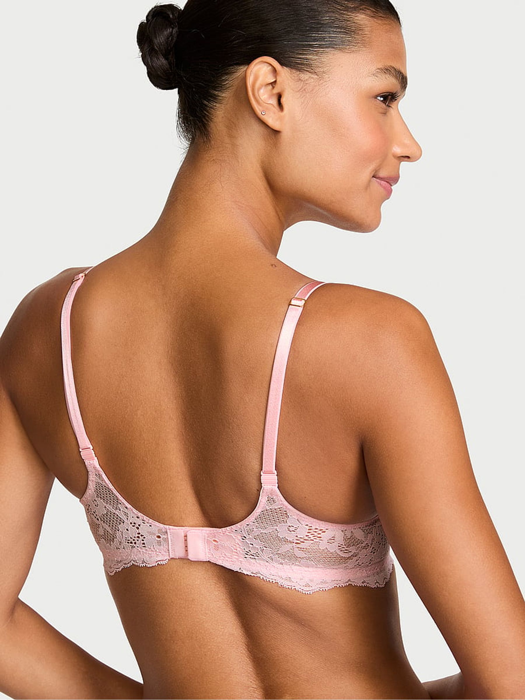 Angel Pink Lace Trim Push Up Bra - Image 2 of 2