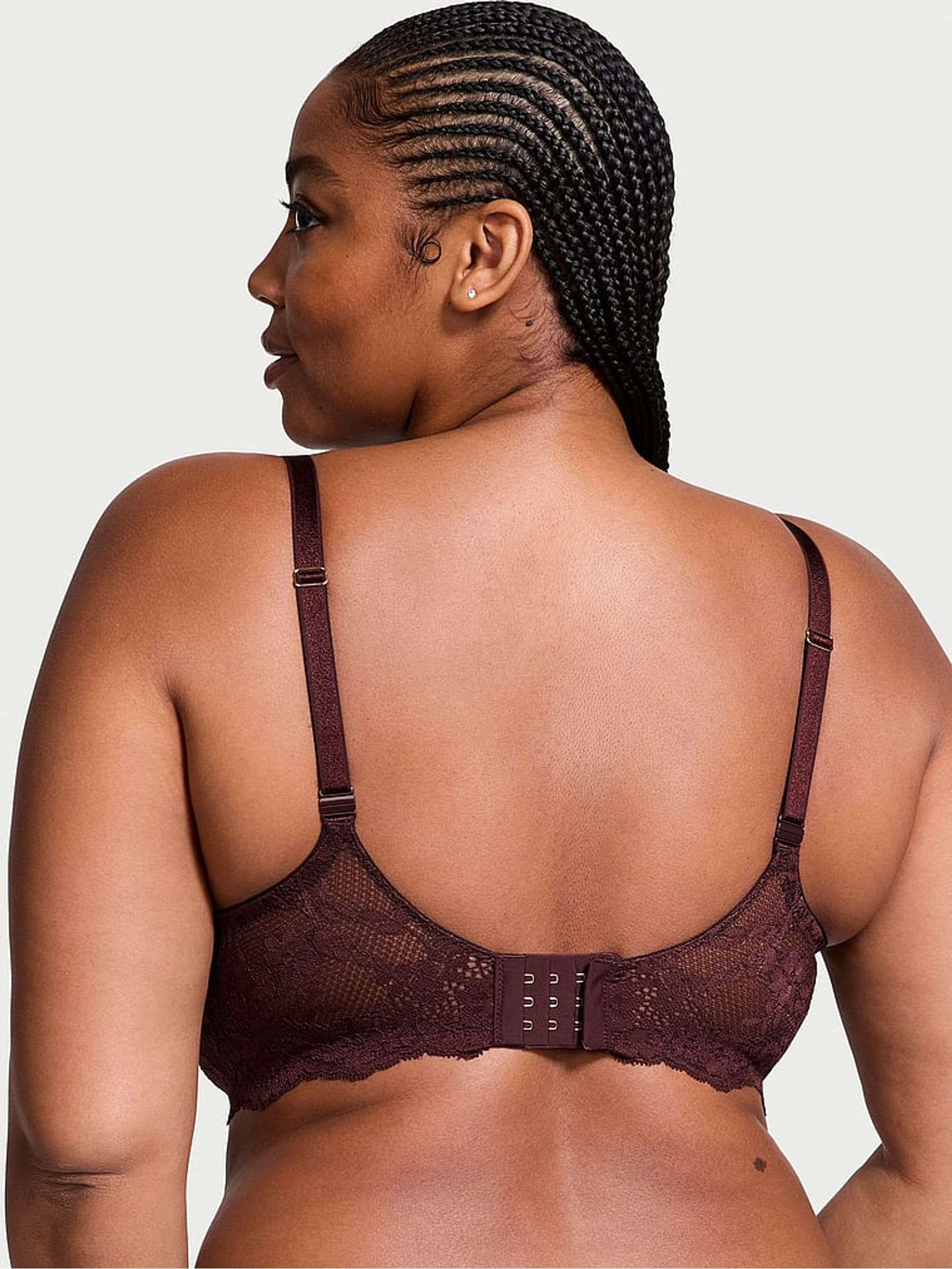 Burgundy Purple Lace Lightly Lined Demi Bra - Image 2 of 5