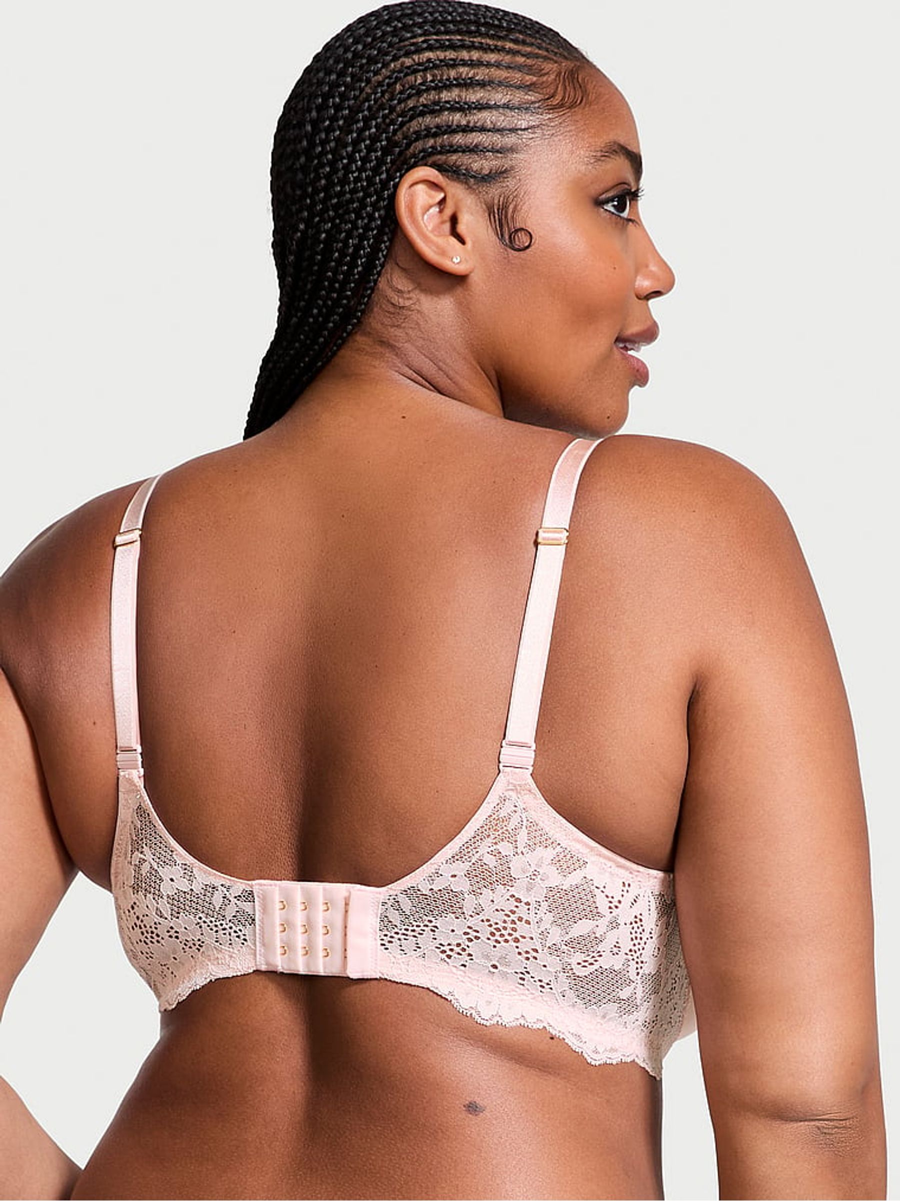 Purest Pink Lace Trim Lightly Lined Demi Bra - Image 2 of 5