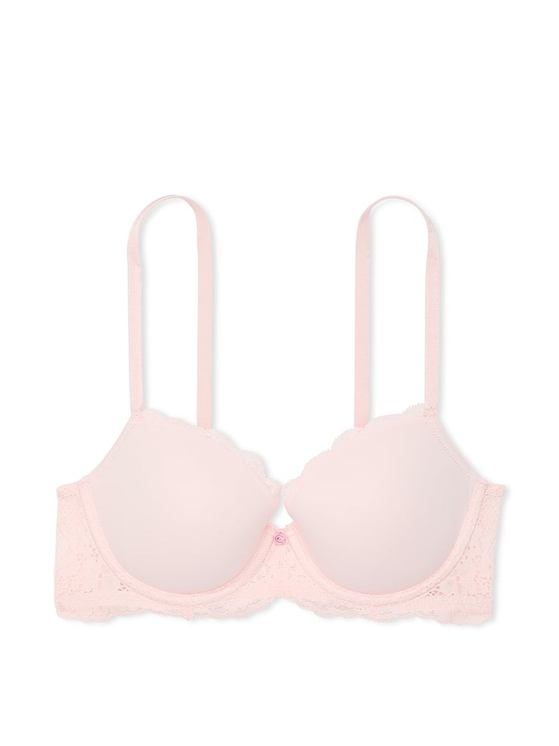 Purest Pink Lace Trim Lightly Lined Demi Bra - Image 3 of 5