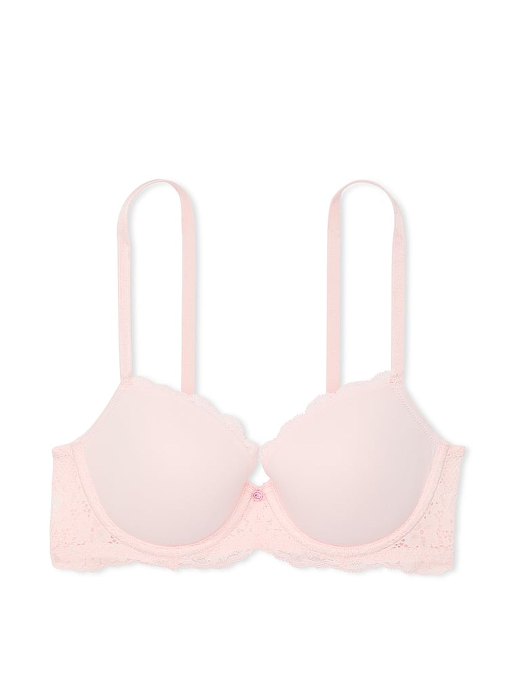 Purest Pink Lace Trim Lightly Lined Demi Bra - Image 3 of 3