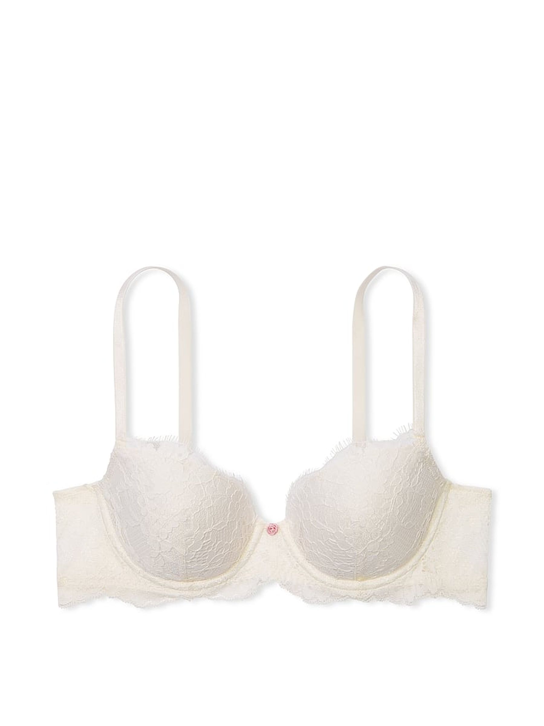 Coconut White Lightly Lined Demi Lace Bra - Image 3 of 5