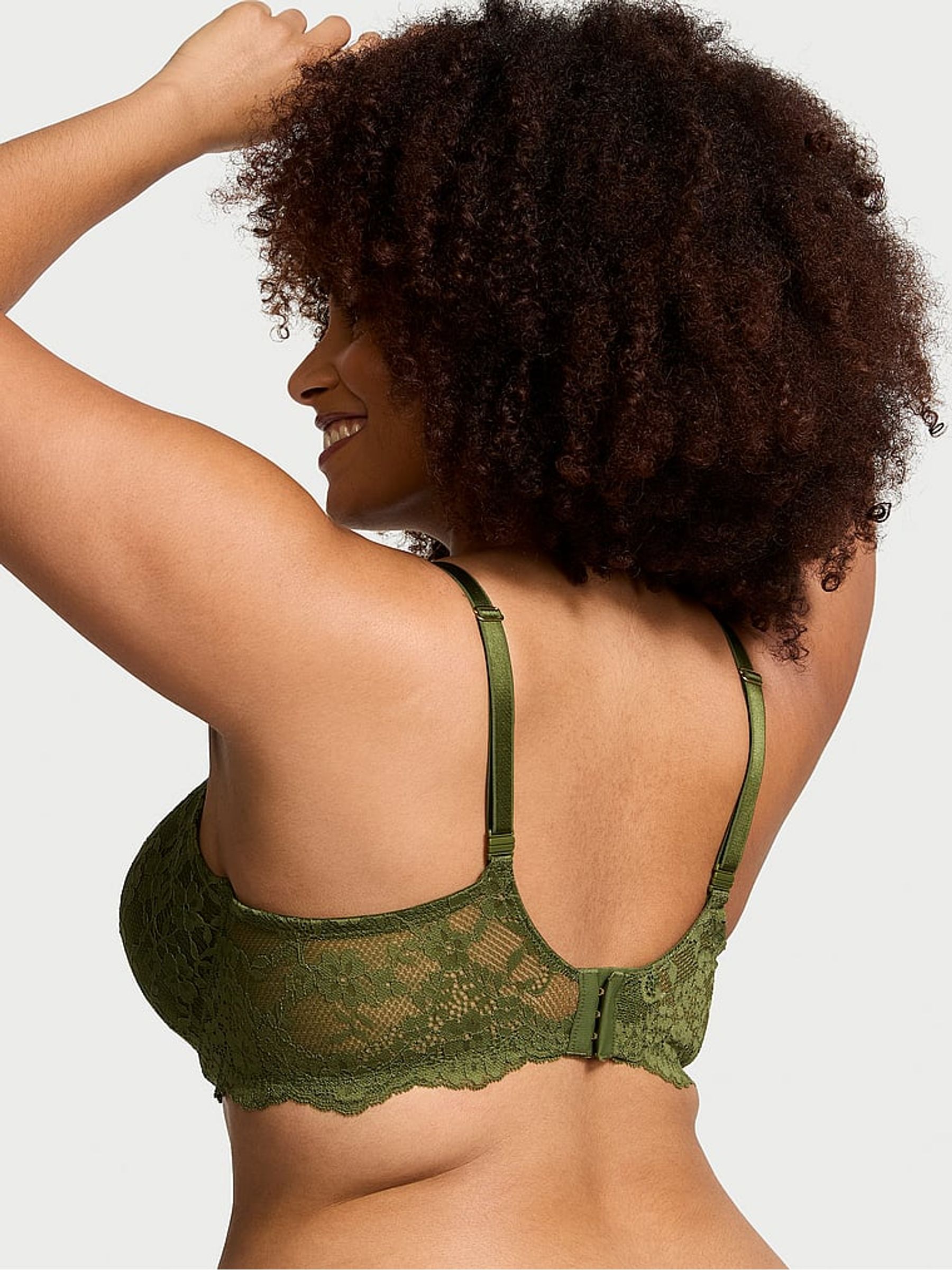 Woodland Green Lace Lightly Lined Demi Bra - Image 2 of 4 Woodland Green Lace Lightly Lined Demi Bra - Image 2 of 4