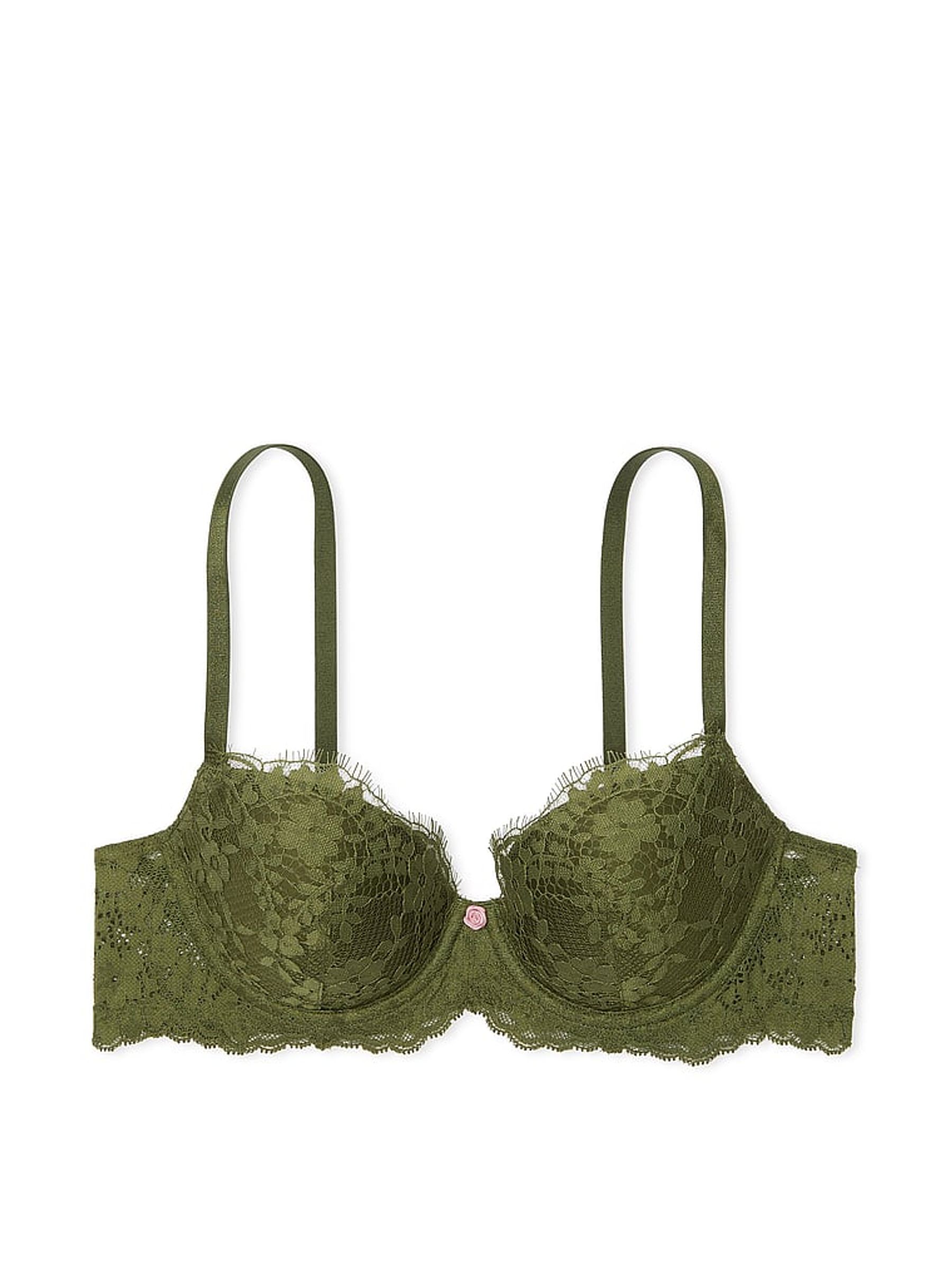 Woodland Green Lace Lightly Lined Demi Bra - Image 3 of 4