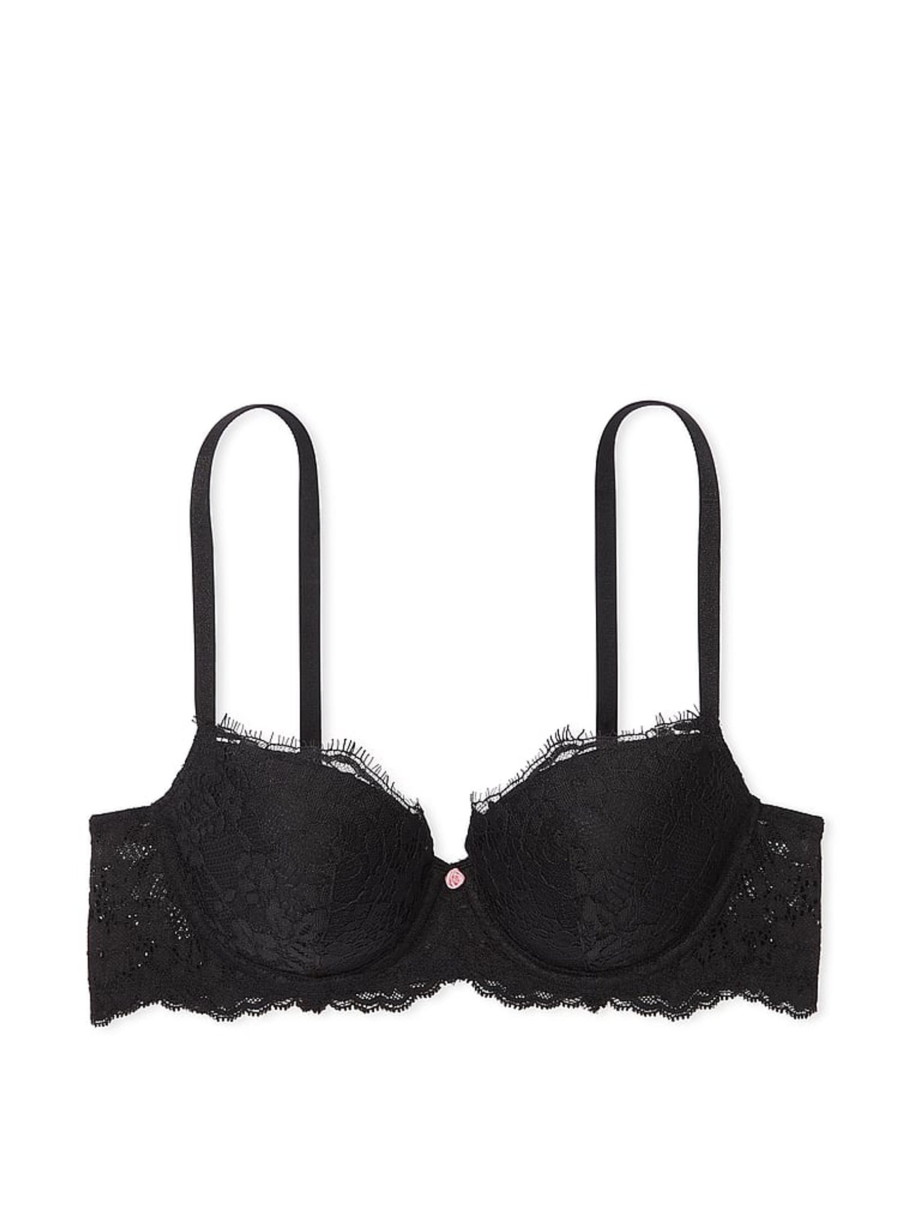 Black Lightly Lined Demi Lace Bra - Image 3 of 6