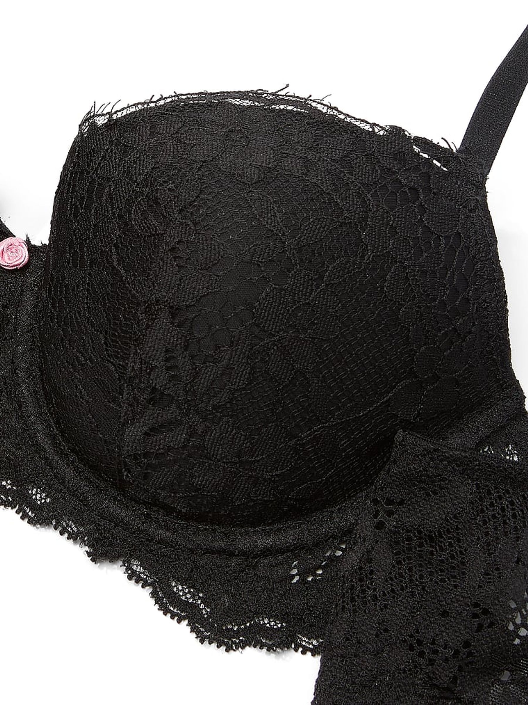 Black Lightly Lined Demi Lace Bra - Image 4 of 6