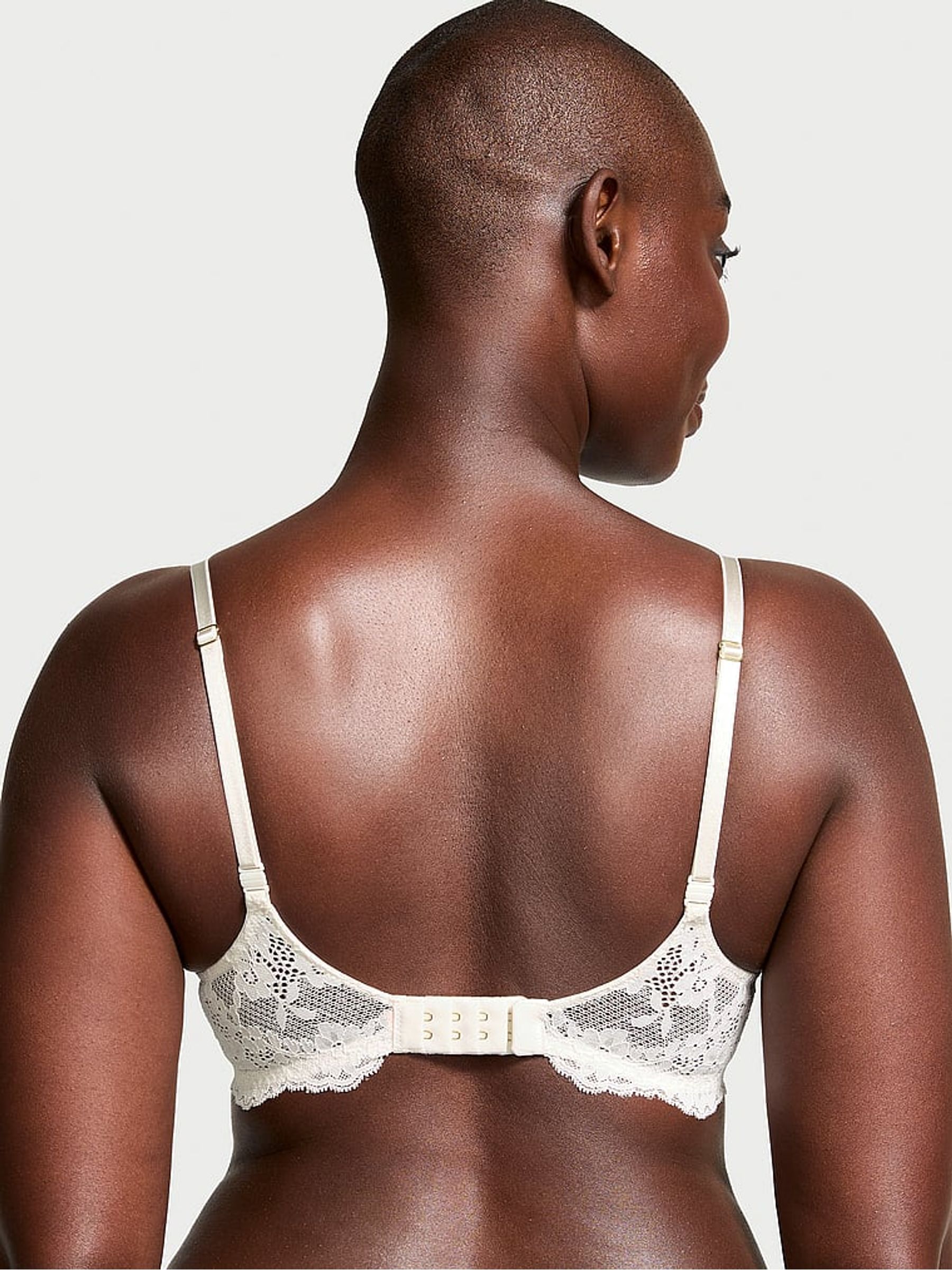 Coconut White Lace Trim Lightly Lined Demi Bra - Image 2 of 5
