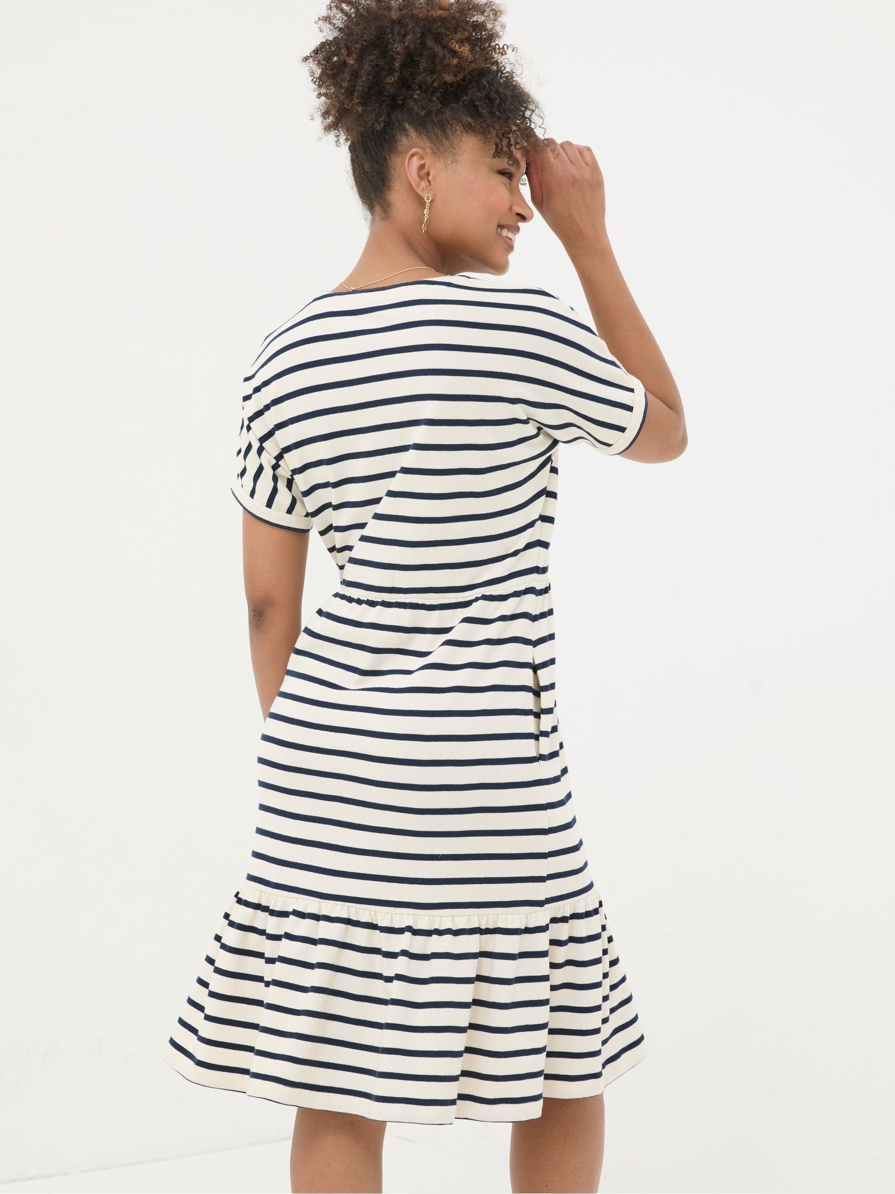 Natural 100% Cotton Maisey Stripe Jersey Dress - Image 2 of 4