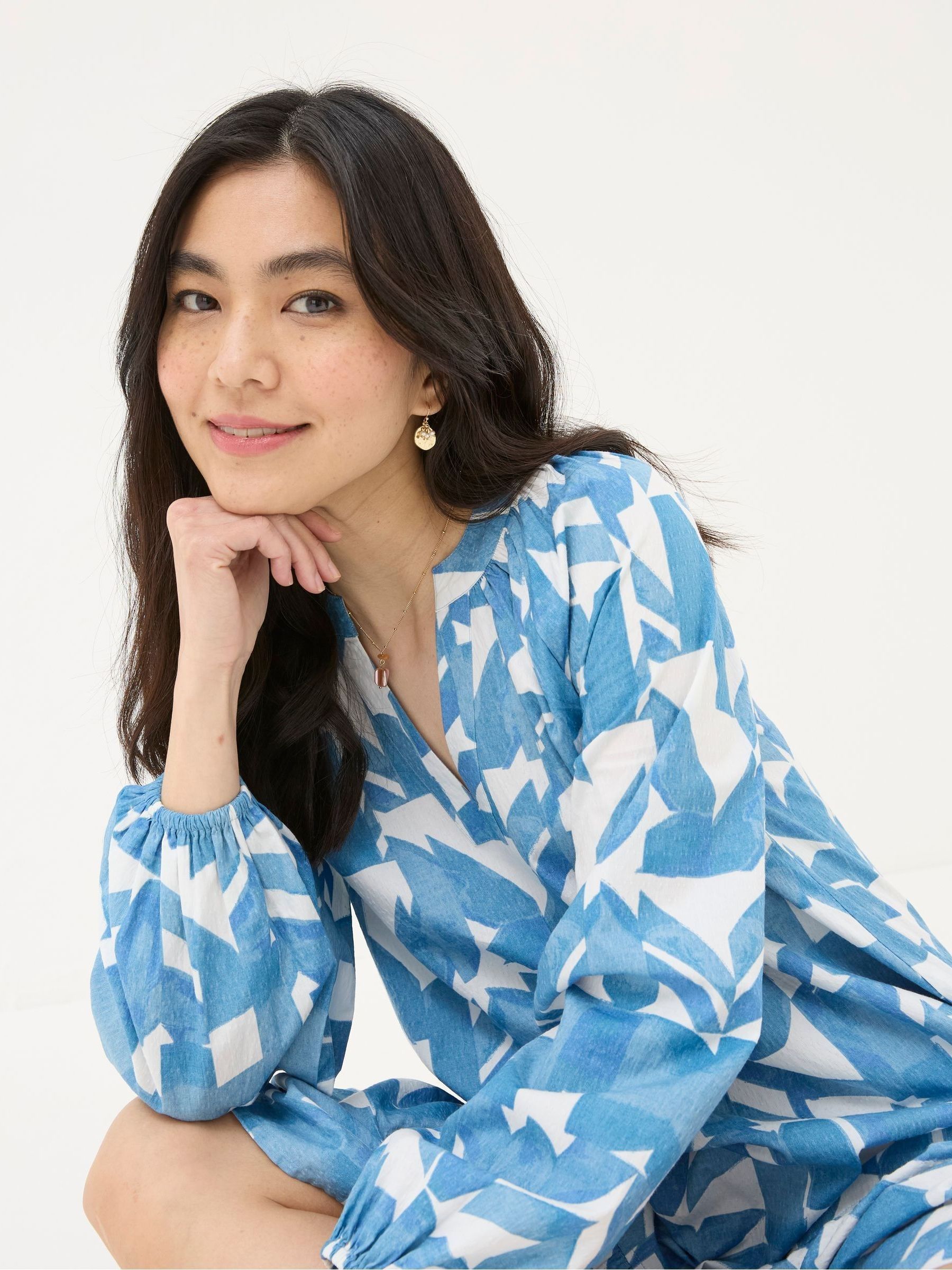 Amy Blue Med Geo Dress - Image 6 of 7