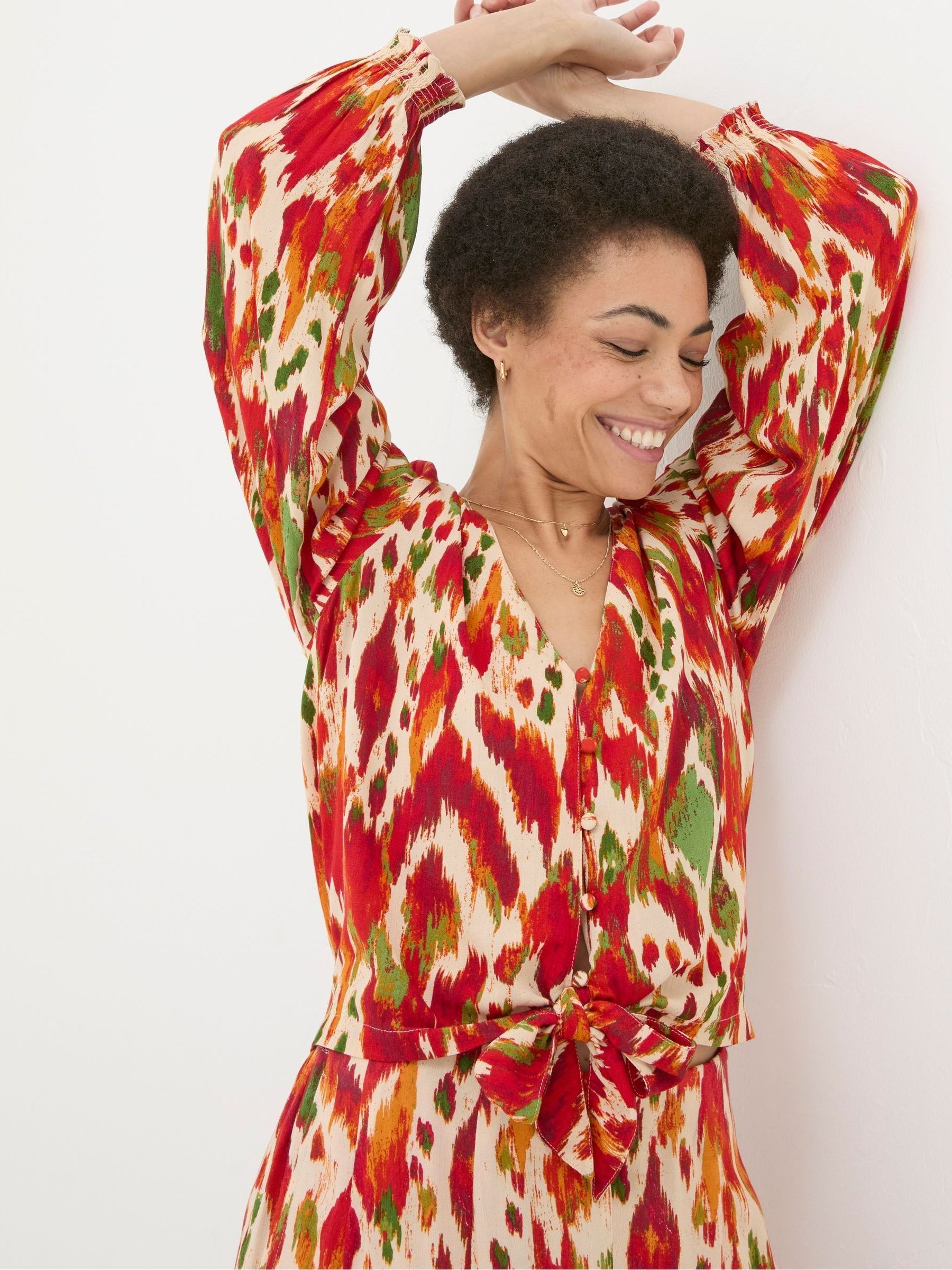 Margot Orange Paradise Ikat Blouse - Image 3 of 5