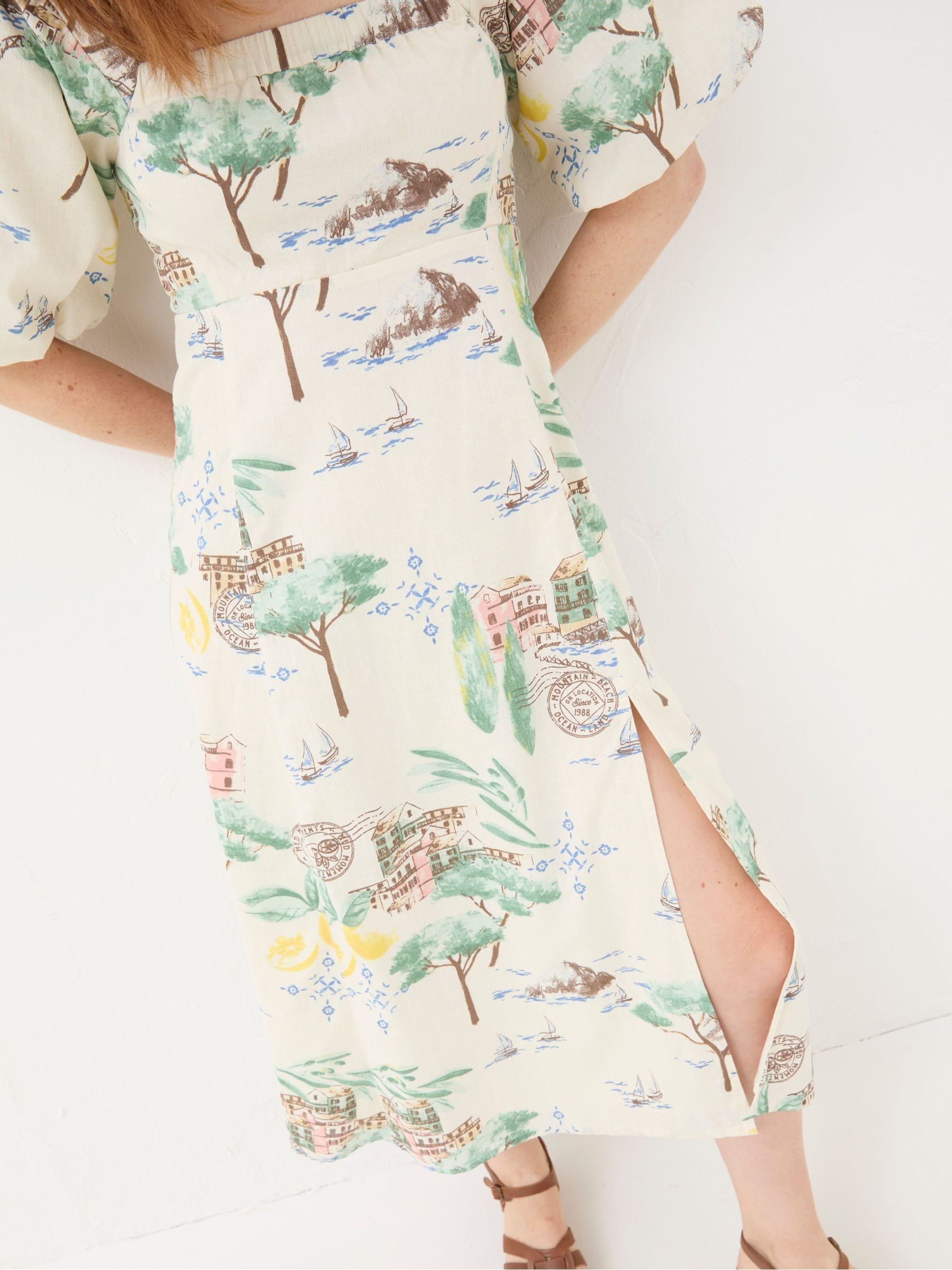 Lucie Natural Postcard Midi Dress - Image 4 of 7