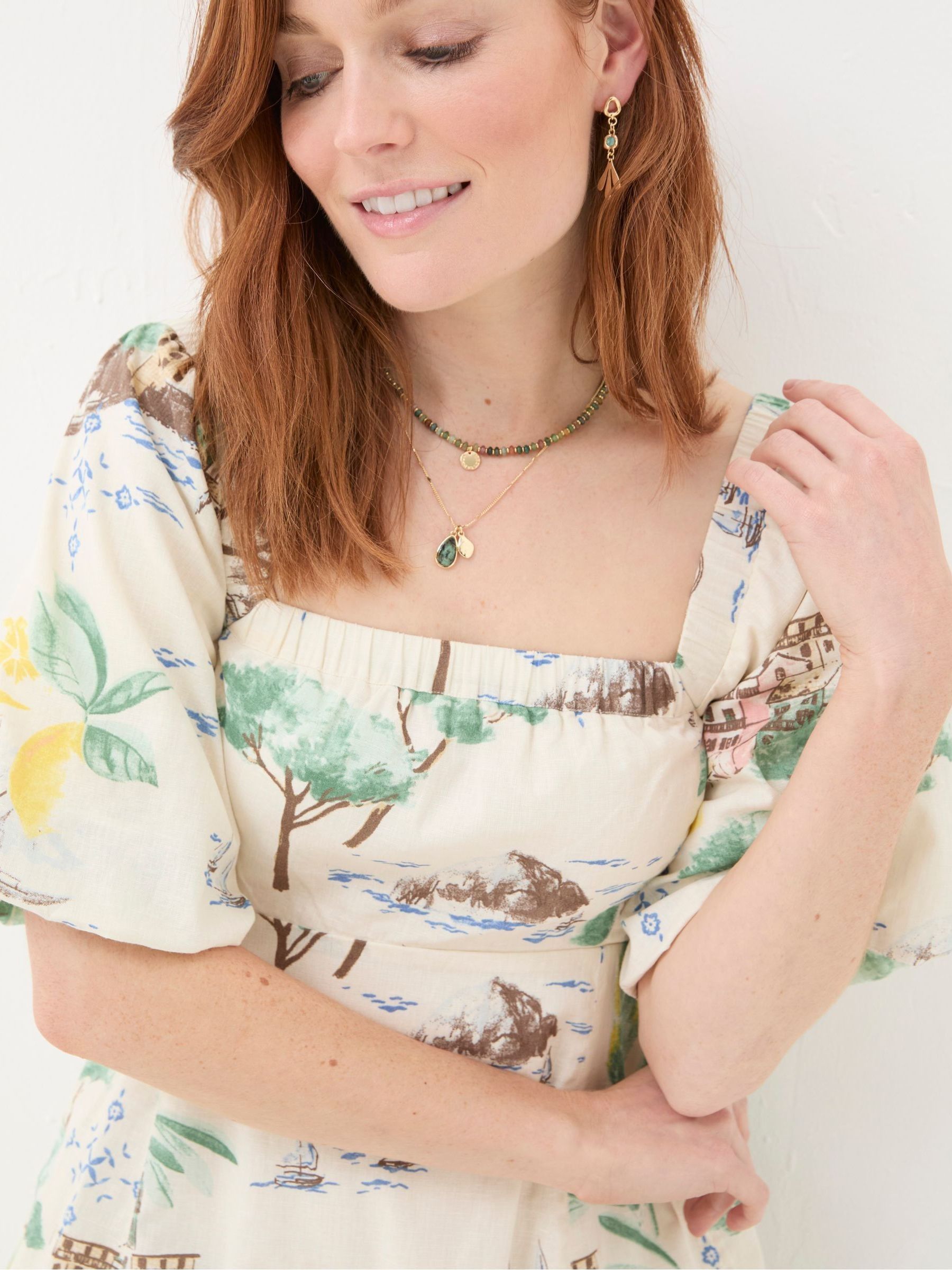 Lucie Natural Postcard Midi Dress - Image 6 of 7