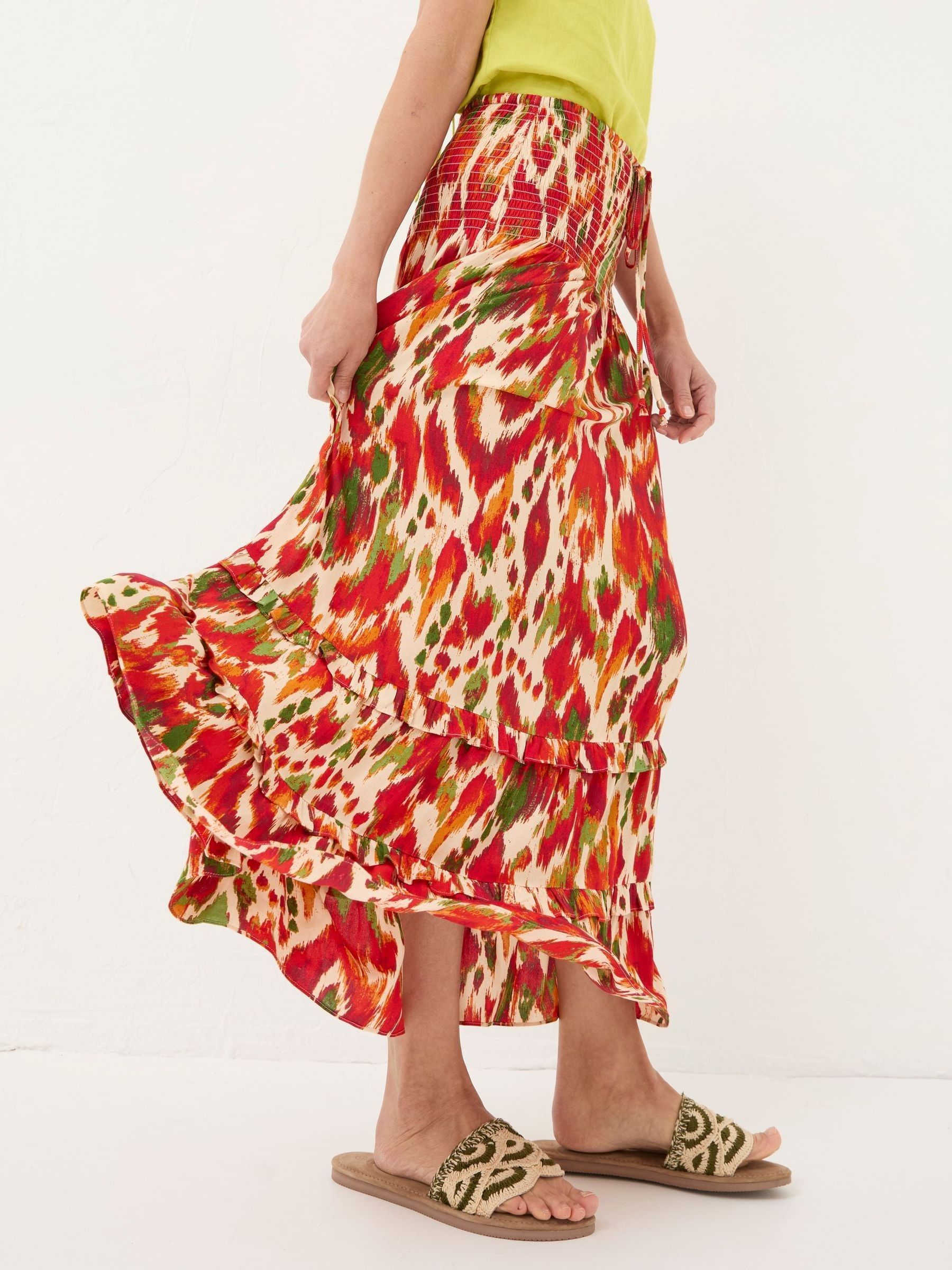 Tegan Orange Paradise Ikat Maxi Skirt - Image 3 of 6
