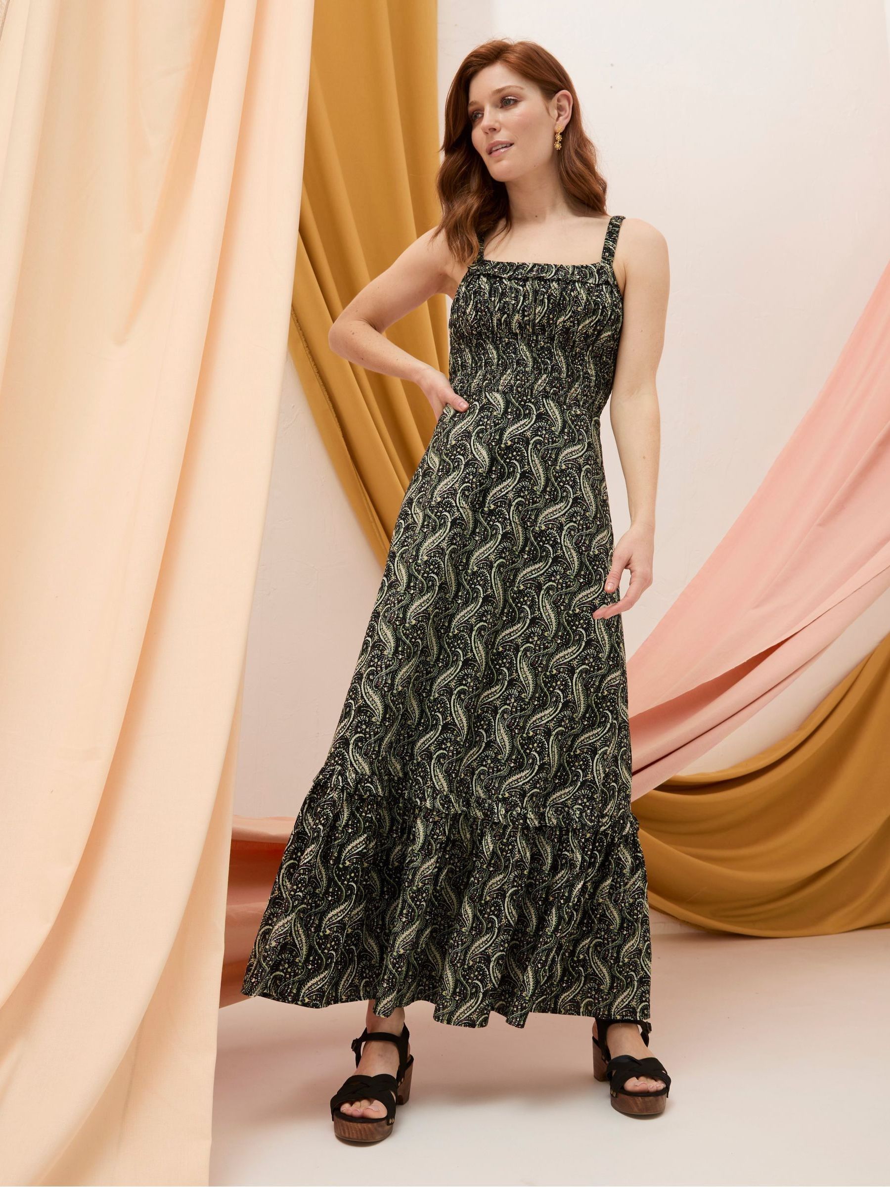 Vita Black Paisley Maxi Skirt - Image 1 of 7