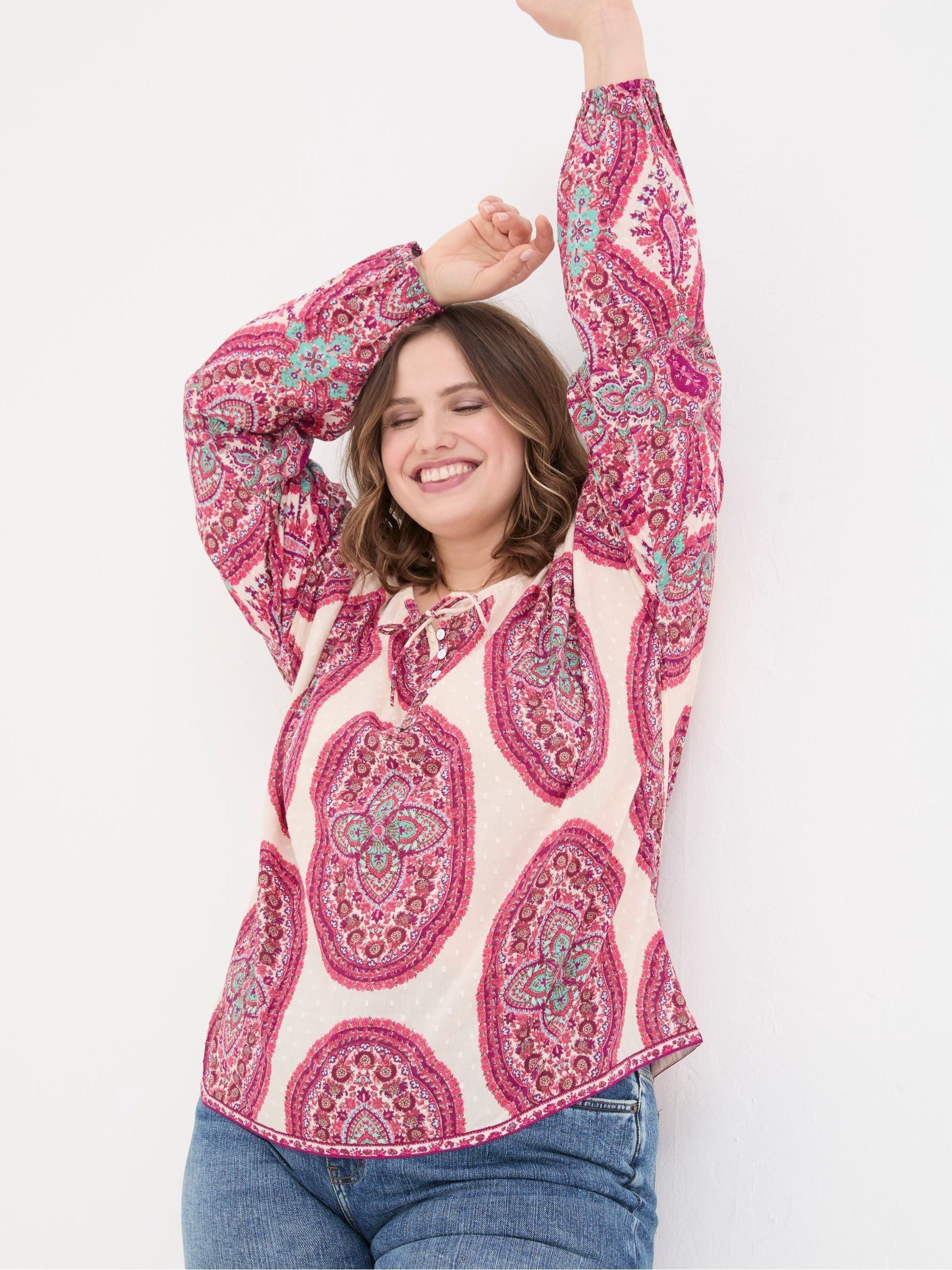 Ishana Purple Detail Paisley Blouse - Image 3 of 5