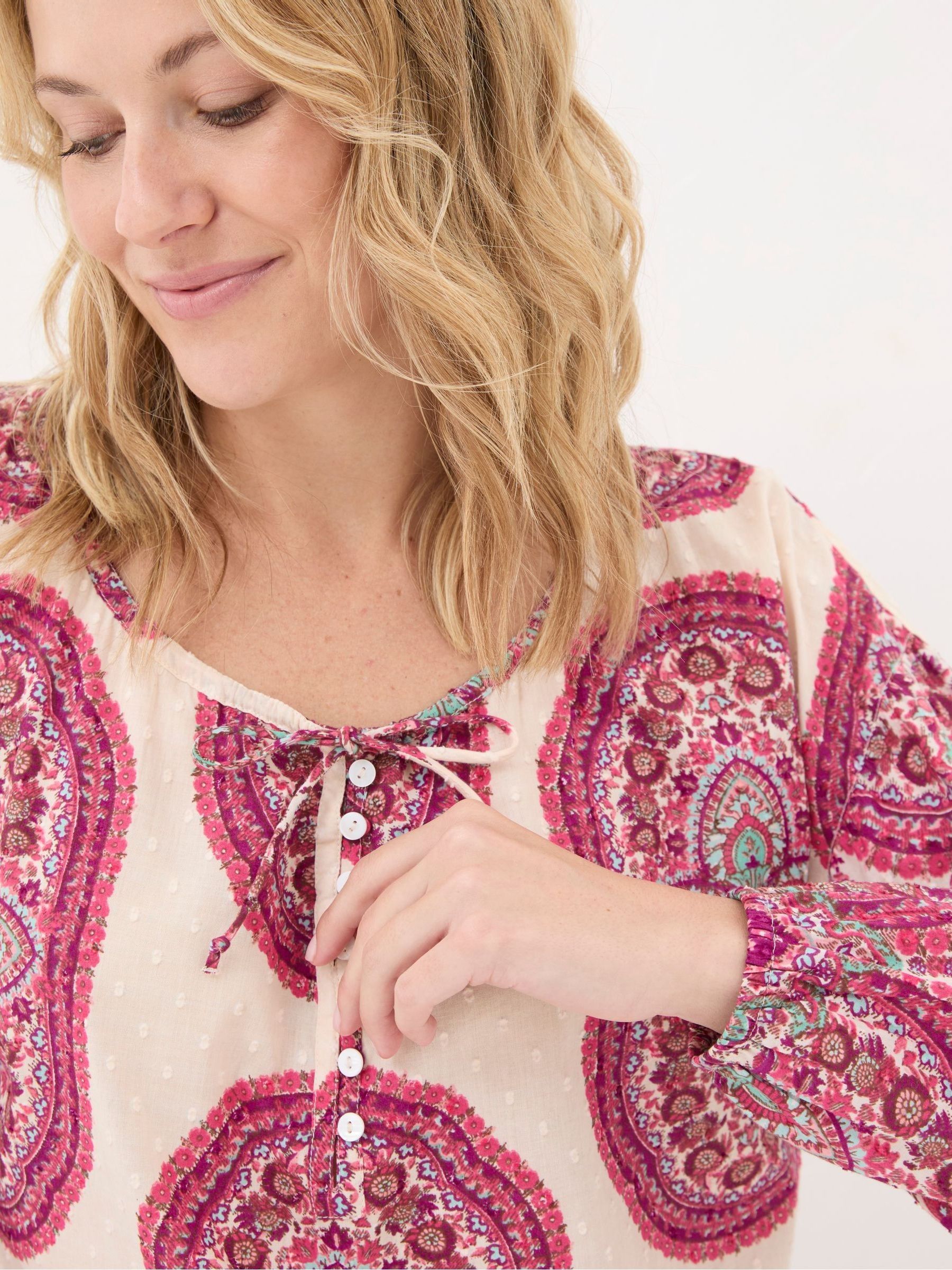 Ishana Purple Detail Paisley Blouse - Image 4 of 5