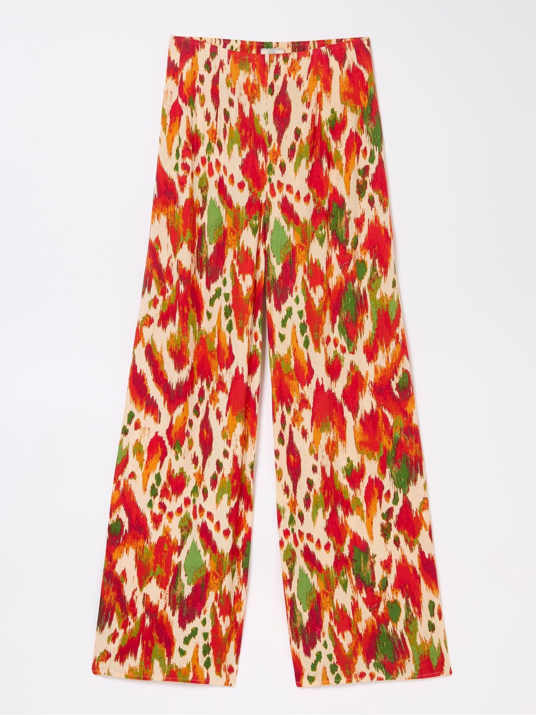 Ines Orange Paradise Ikat Wide Leg Trousers - Image 5 of 5