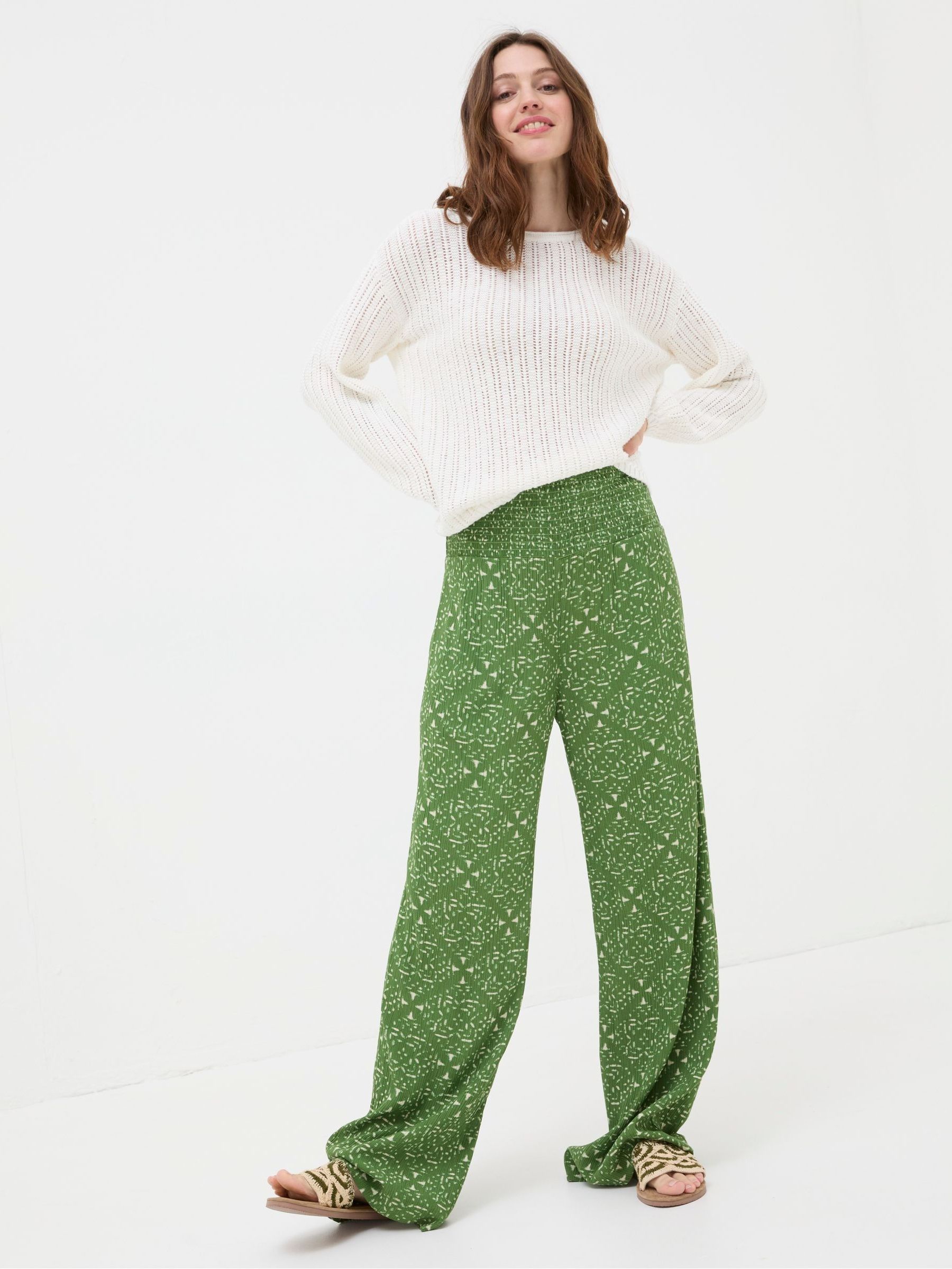 Leila Green Geo Marks Palazzo Trousers - Image 3 of 5